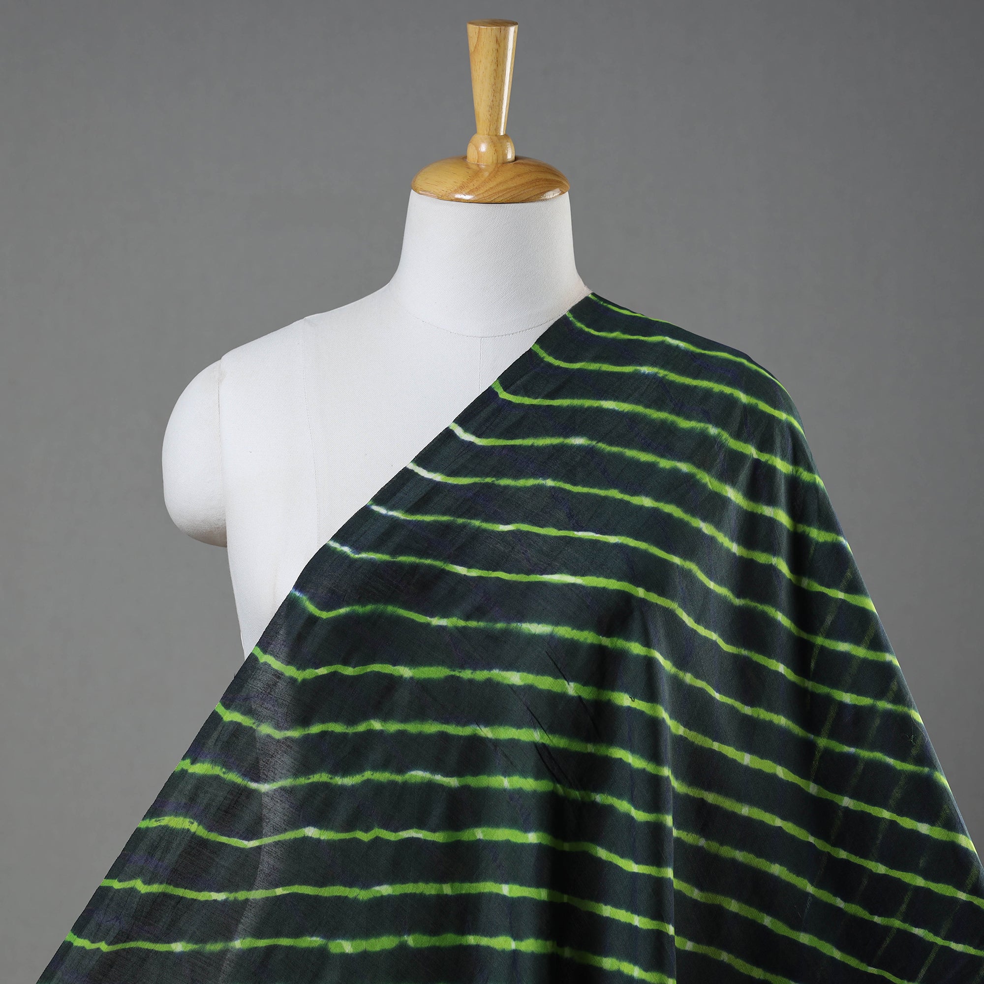 LEHARIYA BY BADSHAH MIYAN Black - Multicolour Leheriya Tie-Dye Chanderi Silk Fabric 15