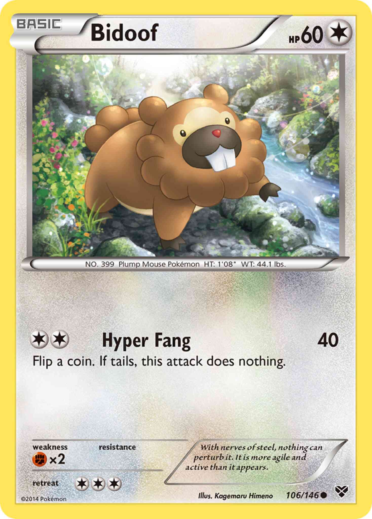 Common xy1-106 non-holo – Pokémon Bidoof - 106/146 - Common [xy1-106] [Non-Holo]