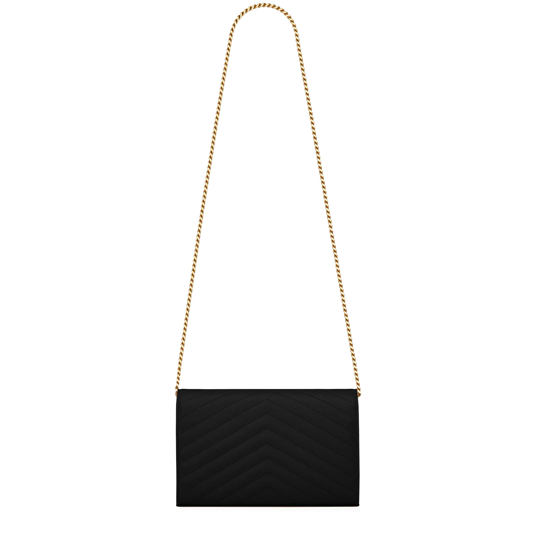 Saint Laurent Monogram Envelope Black Gold Crossbody Bag - view 2