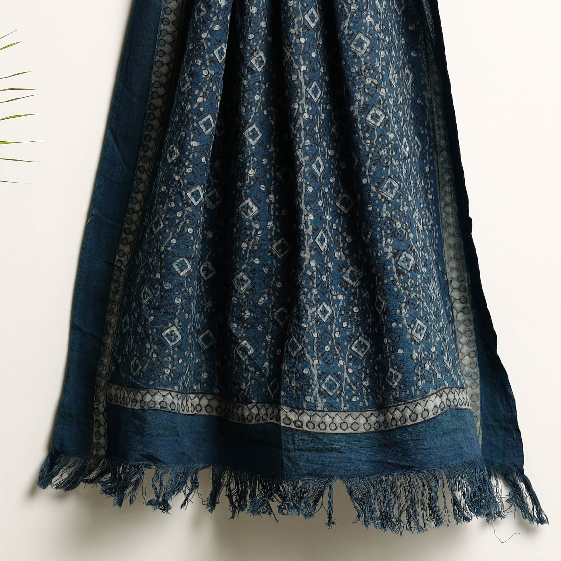 SOUTH KARGHA Blue - Akola Block Printed Pure Handloom Cotton Towel - view 3