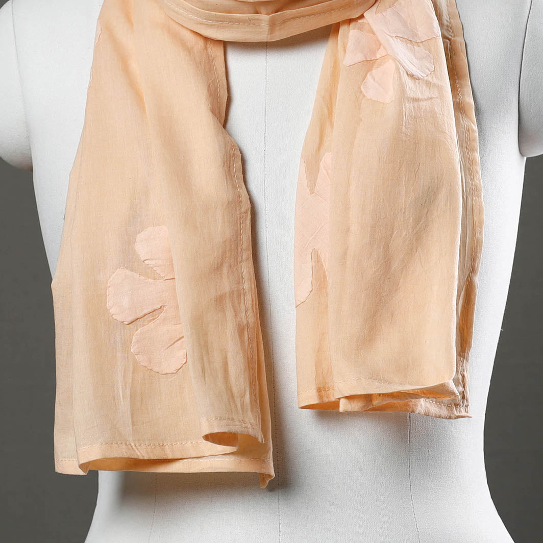 SHADES OF MARUDHARA Beige - Barmer Applique Cutwork Cotton Stole - view 2