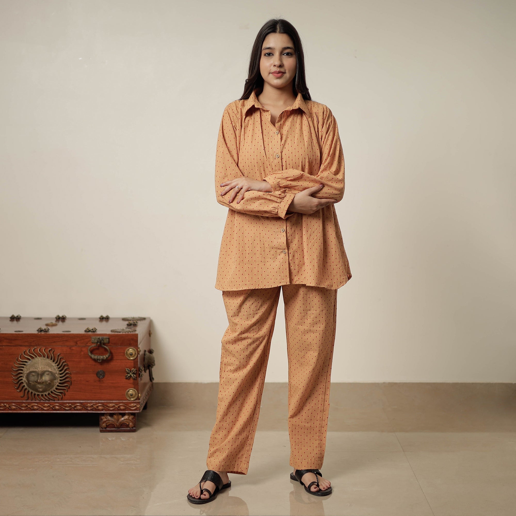 ITOKRI CASUALS Brown - Jacquard Cotton Co-Ord Set 03 - view 3