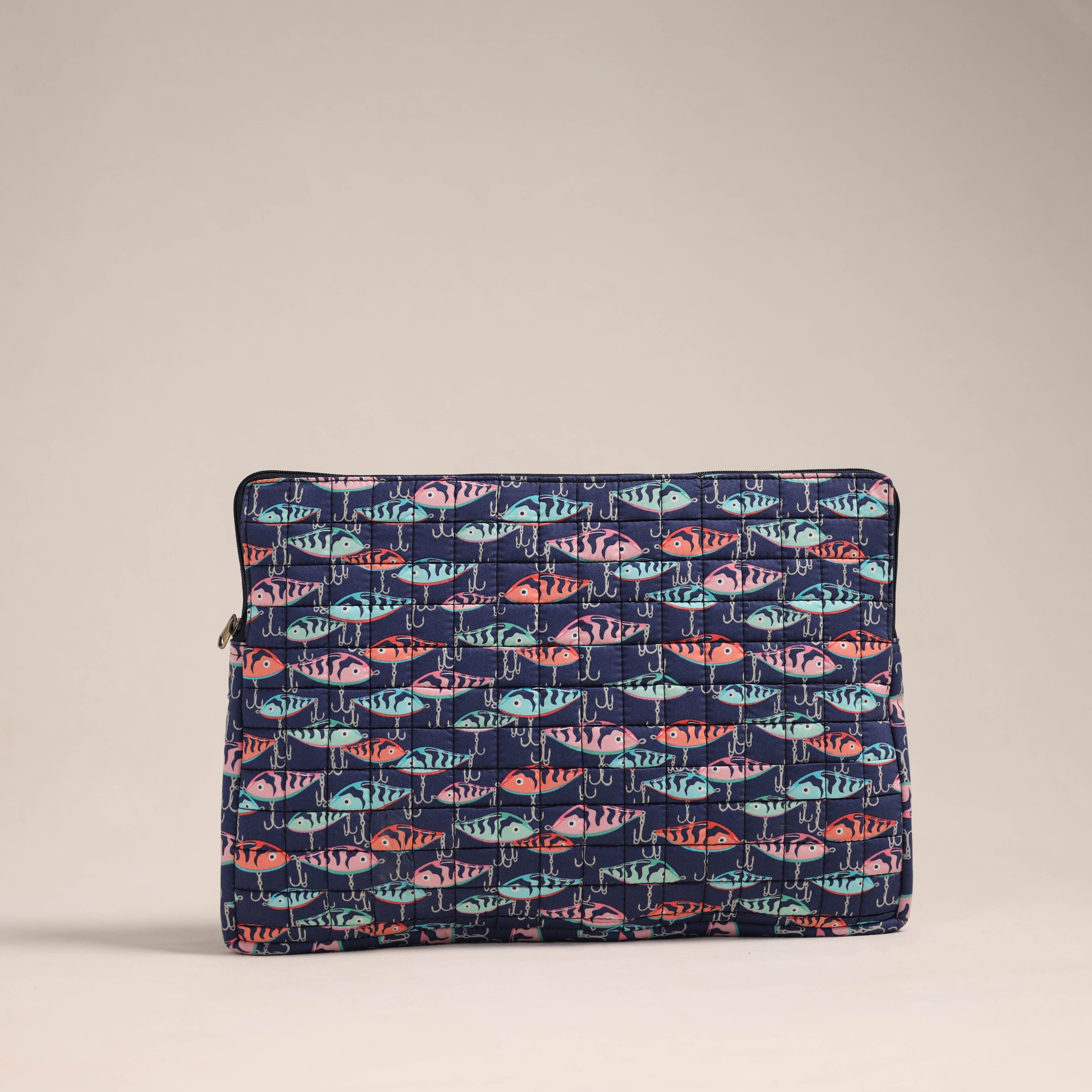 ASALKAAR Blue - Handcrafted Quilted Laptop Sleeve (11 x 16 in) 02