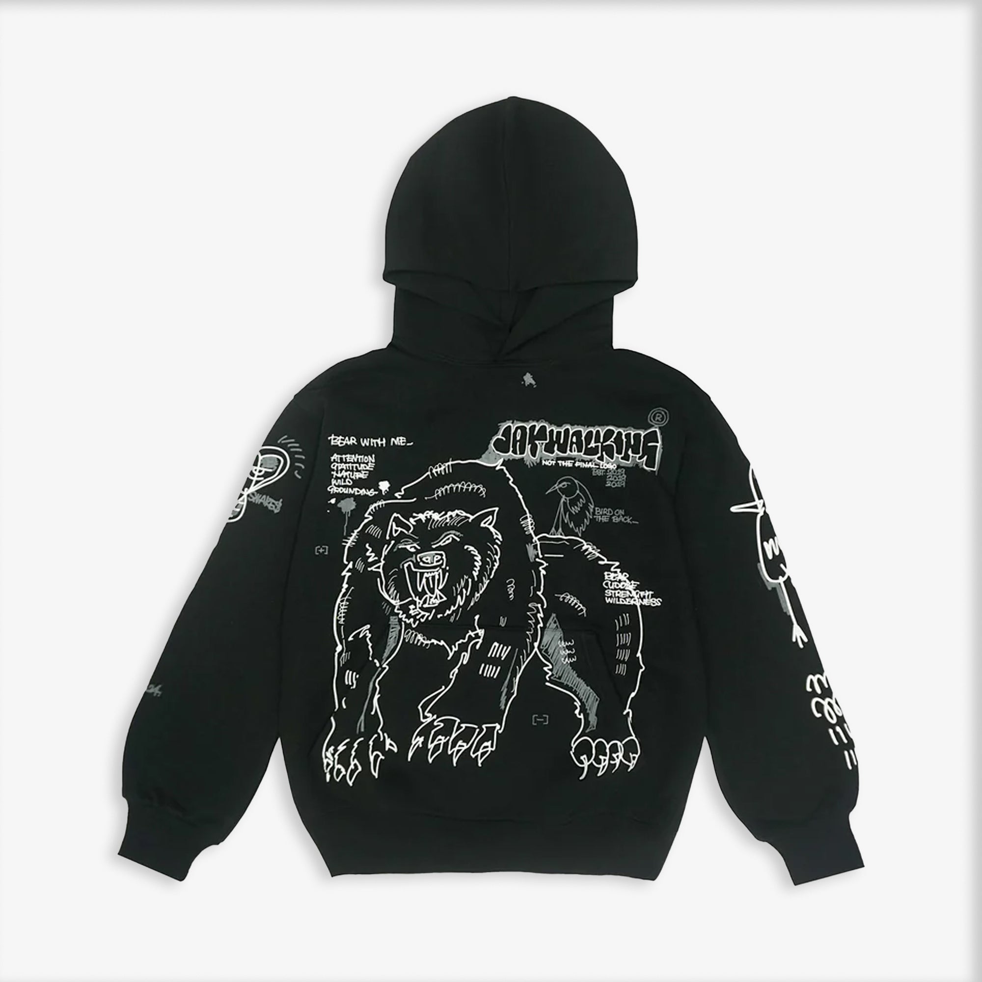 Jaywalking | Bear With Me Hoodie { Black - view 2