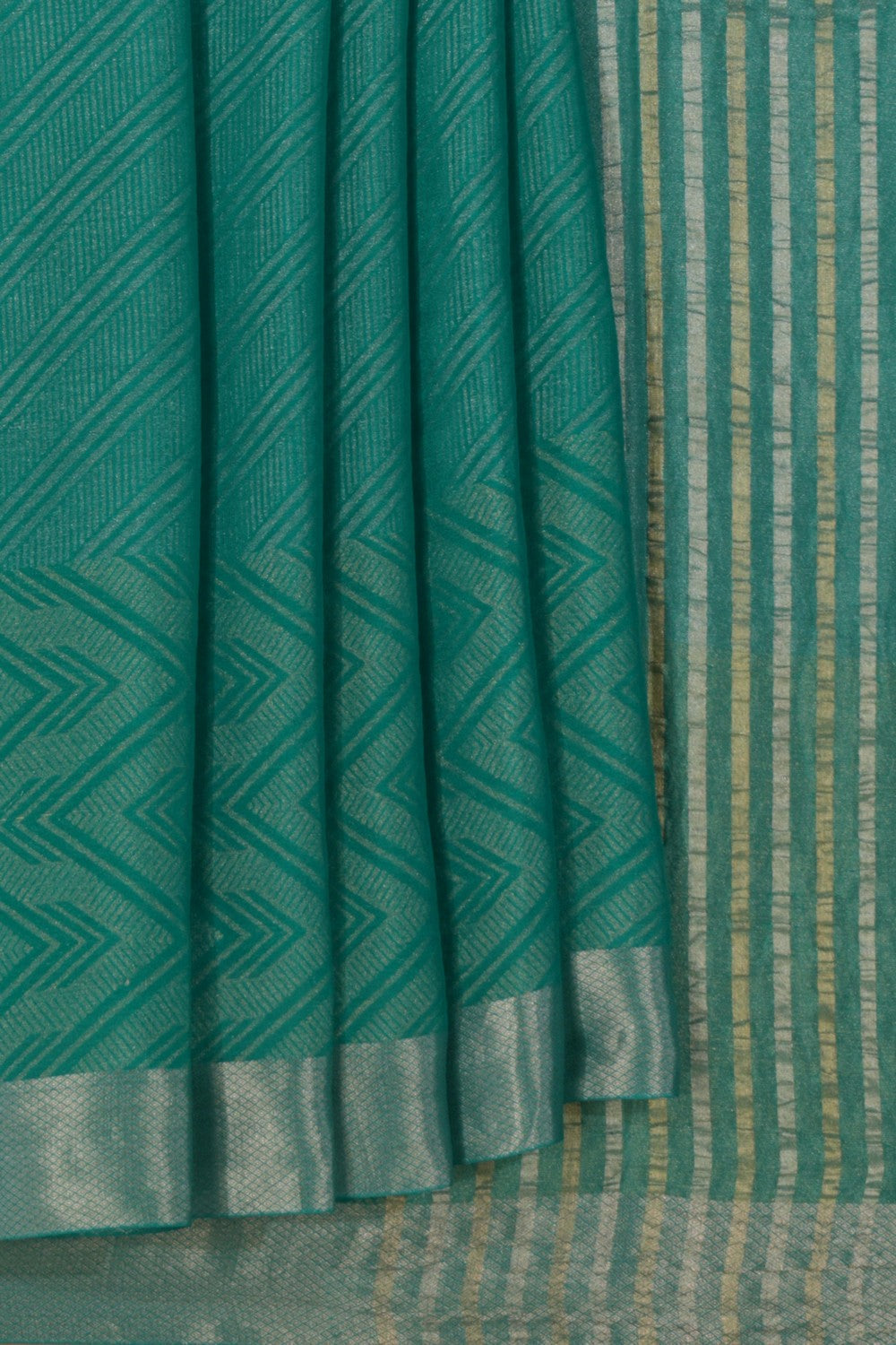 Kalanjali Georgette Teal Green Saree – Women's