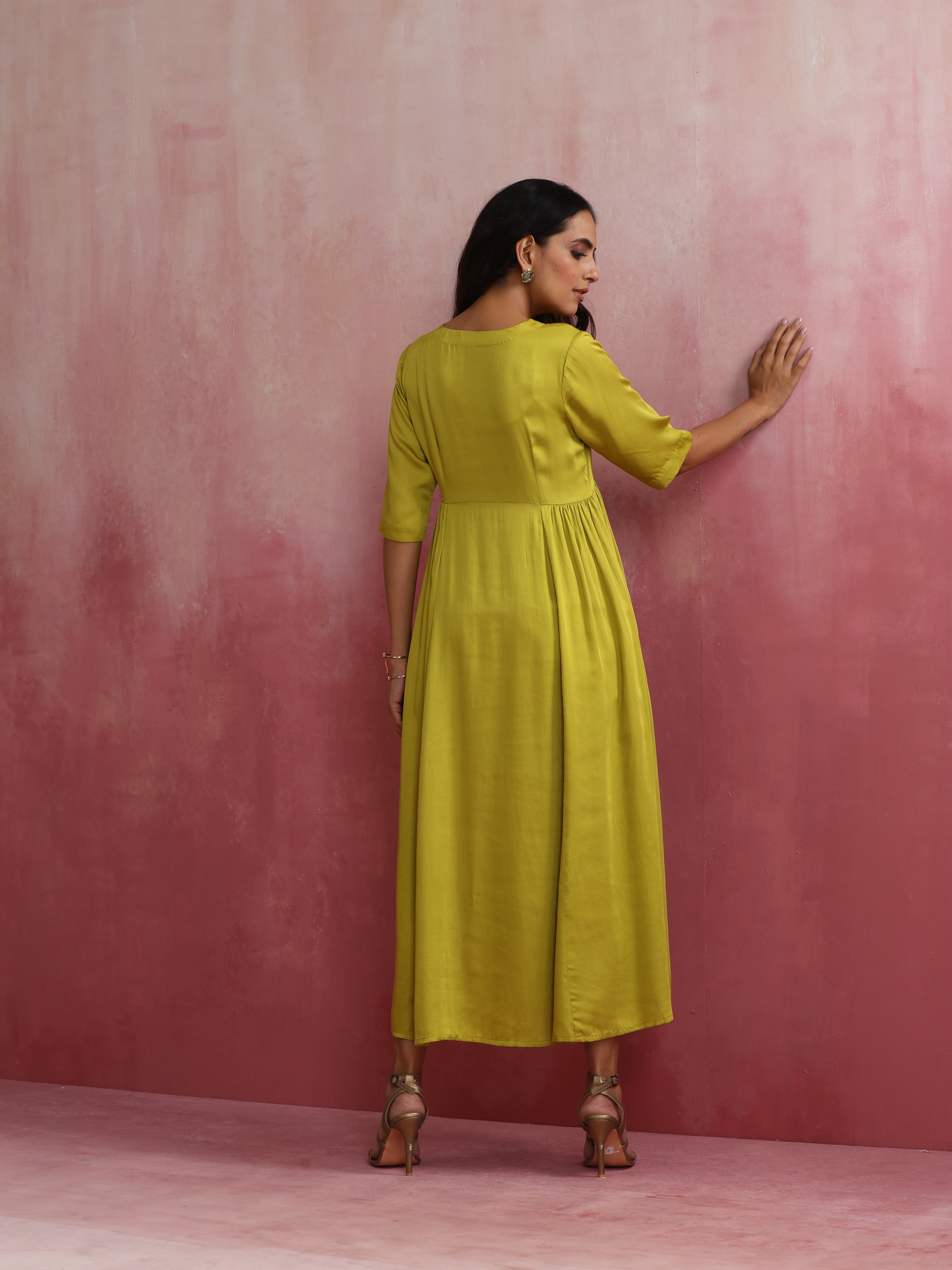 trueBrowns Modal Lime Green Dress - view 7