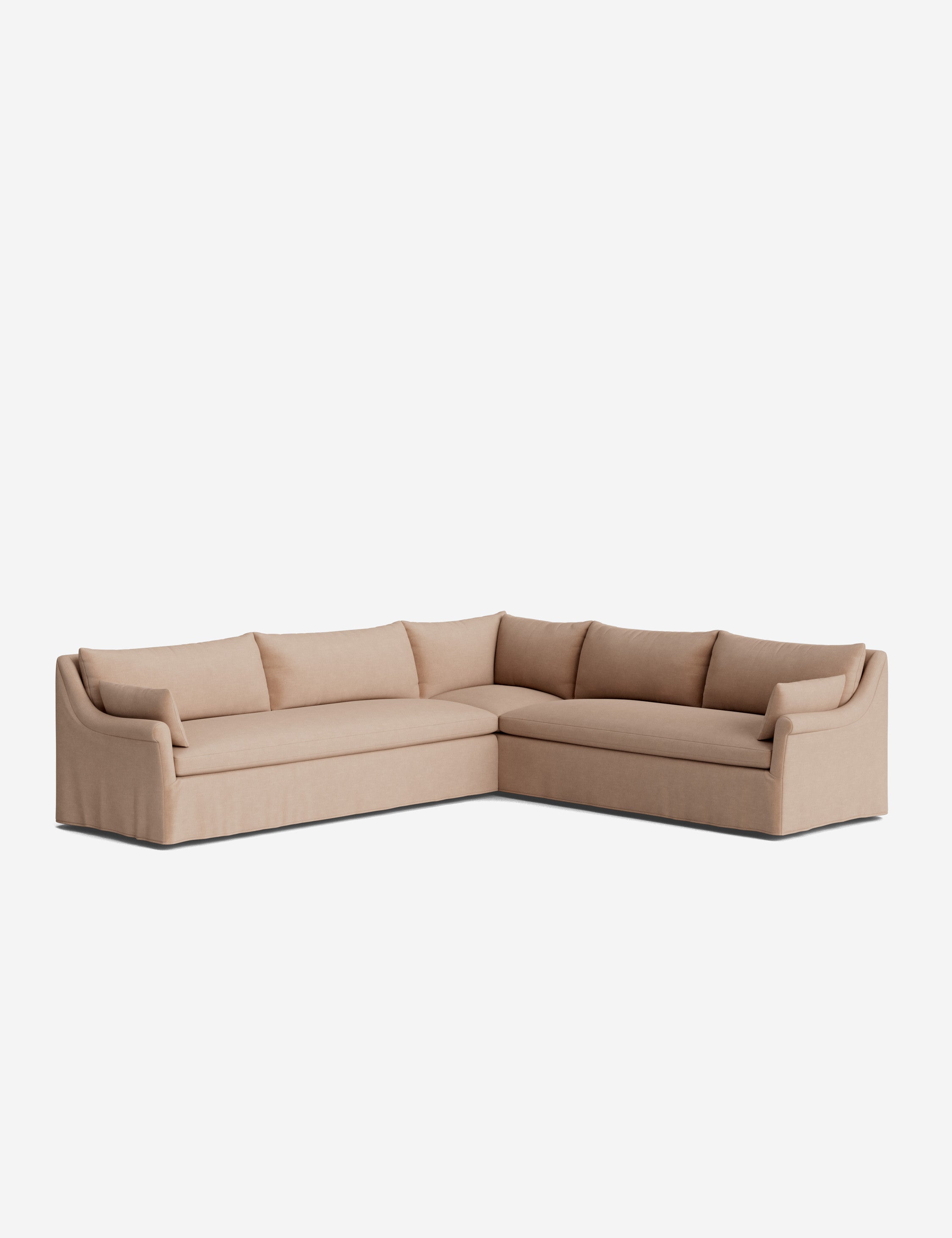 Lulu and Georgia Portola Rolled Arm Slipcover Corner Sectional Sofa - view 43