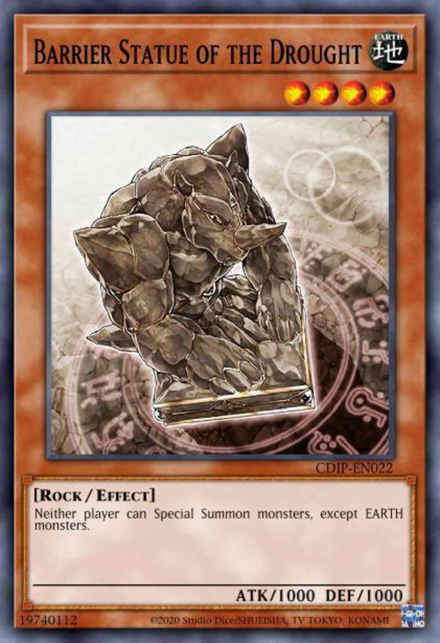 Yu-Gi-Oh! Barrier Statue of the Drought - CDIP-EN022 - Common - 1st Edition