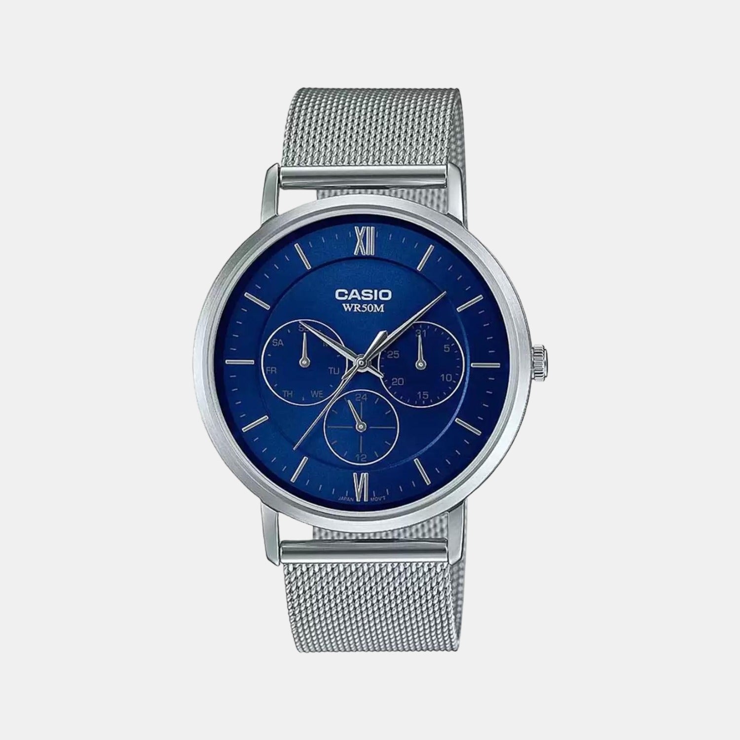 Casio Enticer Men Quartz Blue Dial Chronograph Stainless Steel Watch A1921