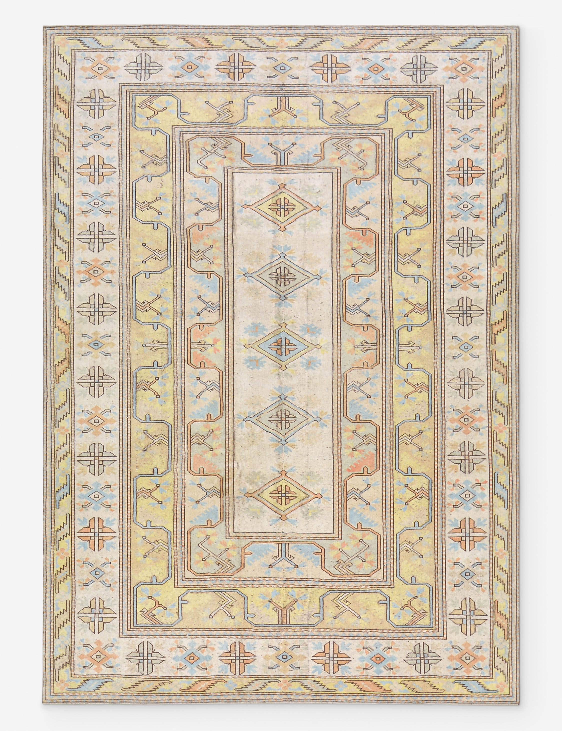 Lulu and Georgia Vintage Turkish Hand-Knotted Wool Rug No. 517, 6' 7" x 9' 4"
