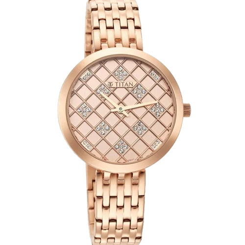 Titan Purple Unending Beauty Rose Gold Dial Women Watch With Stainless Steel Strap 34mm NS95163WM01 - view 2