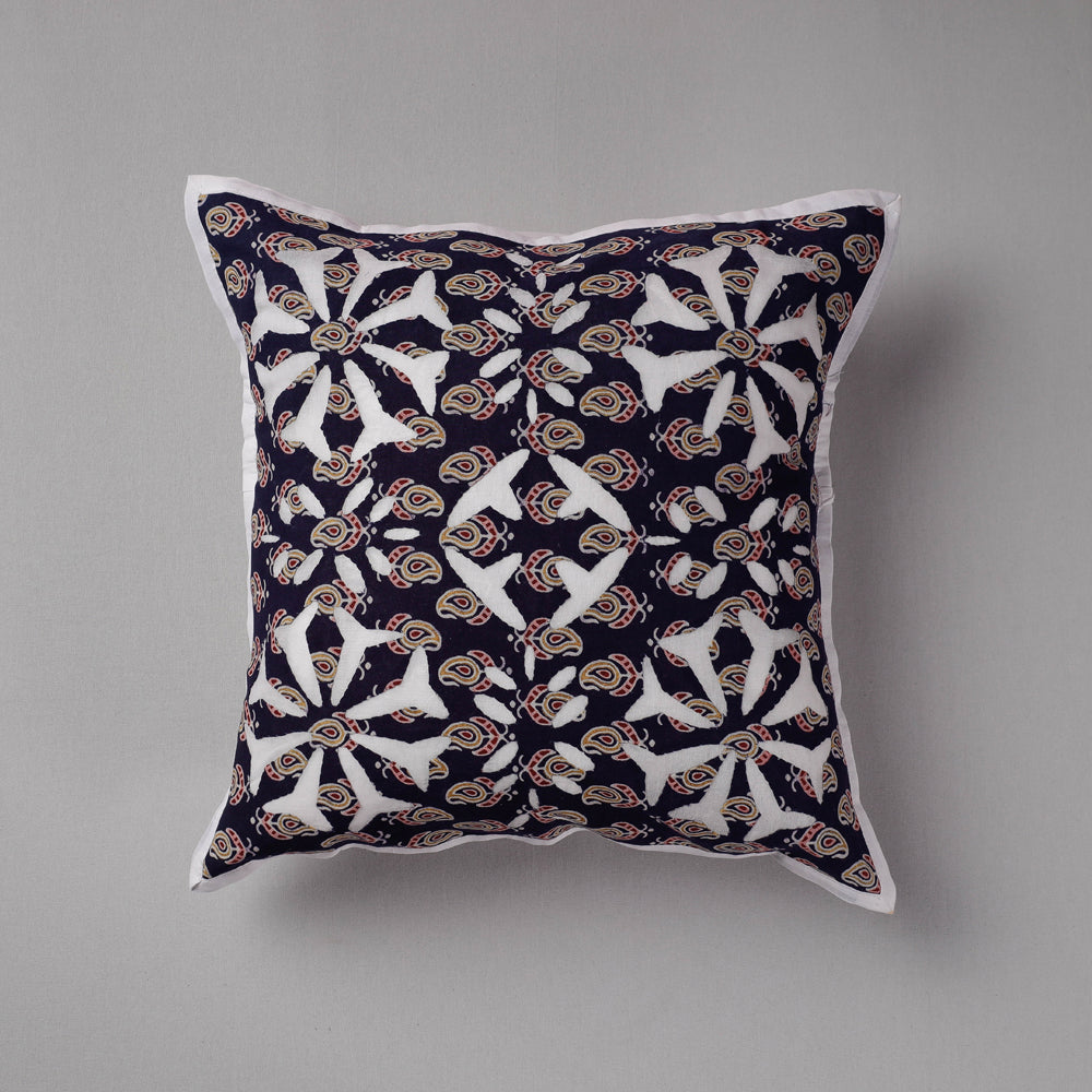 SHADES OF MARUDHARA Black - Cutwork Cotton Applique Cushion Cover (16 x 16 in)