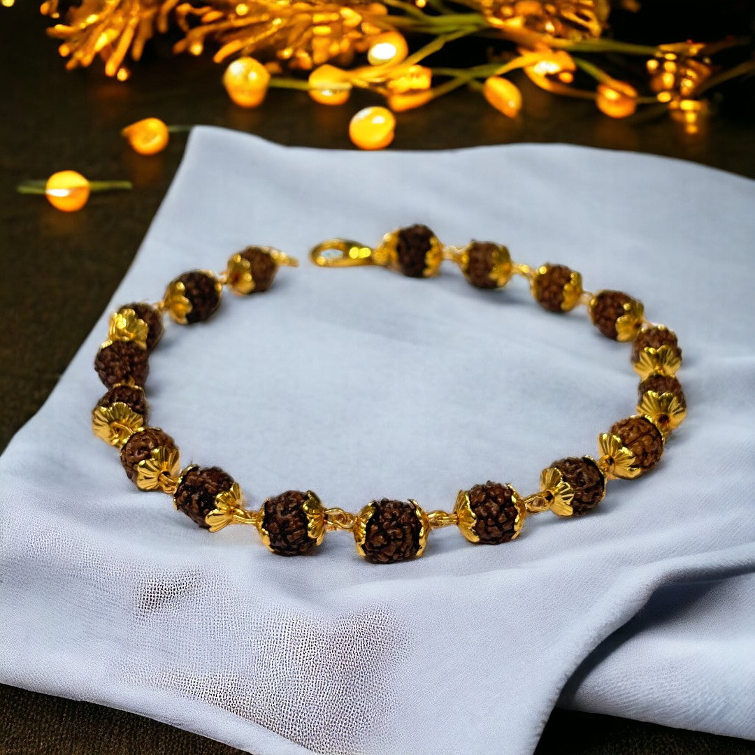 Soultheory Gold Plated Rudraksha Bracelet Premium