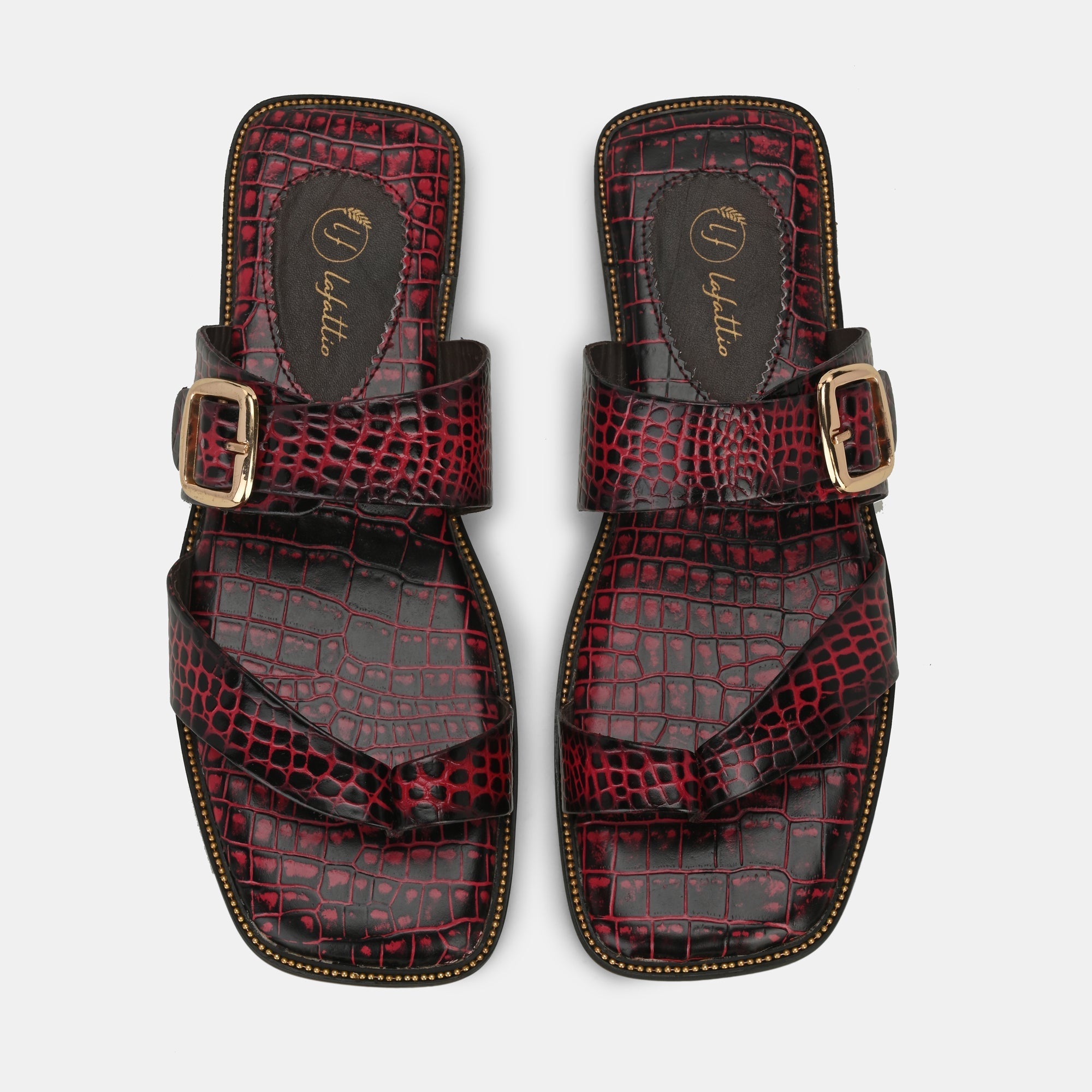 Colour Blocked Buckled Slippers By Lafattio - view 2