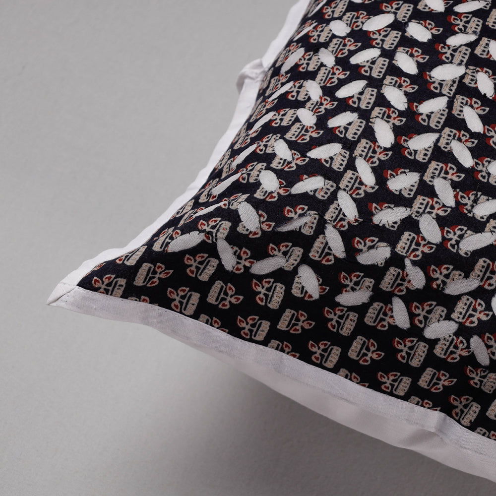 SHADES OF MARUDHARA Black - Cutwork Cotton Applique Cushion Cover (16 x 16 in) - view 2