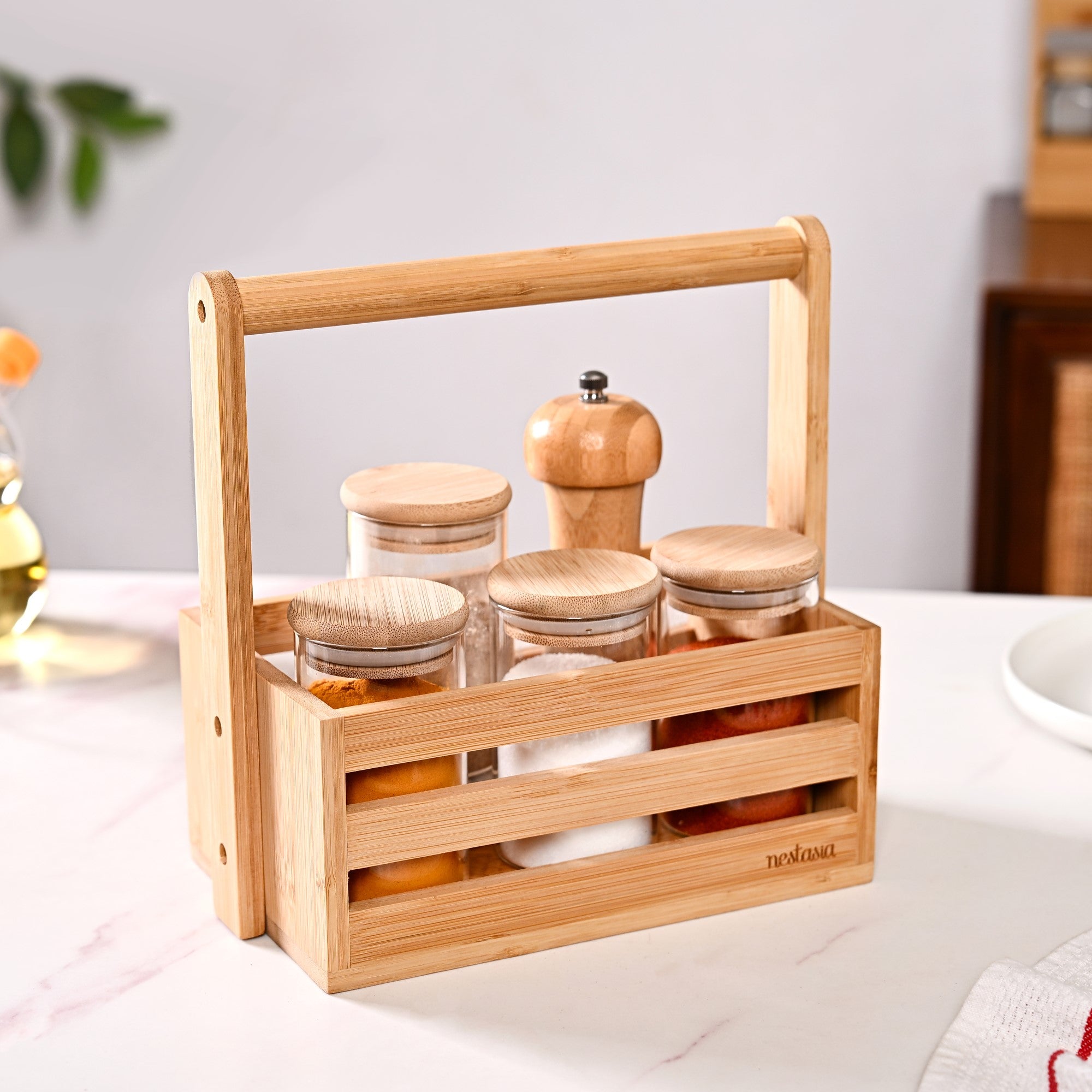 Nestasia Natural Bamboo Crate Caddy - view 2