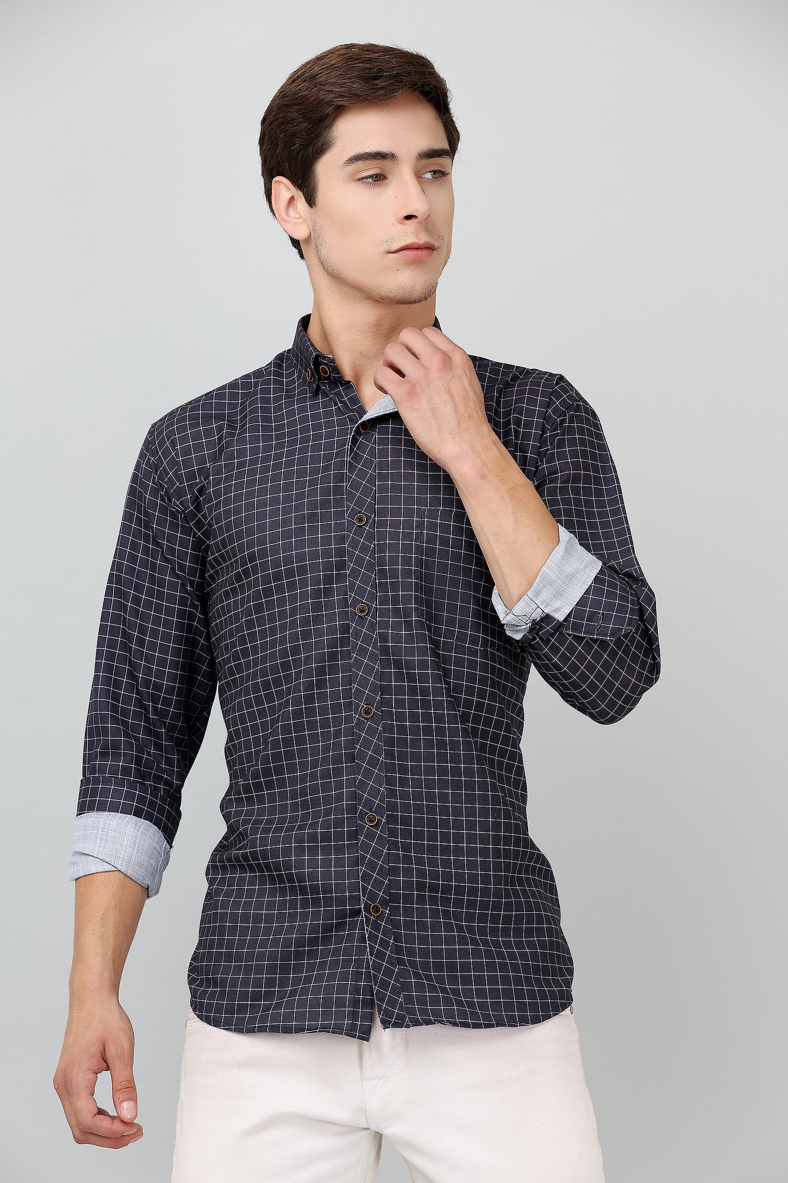 BlackTree Darnandstitch® Printed Black Checkered Shirt - view 7