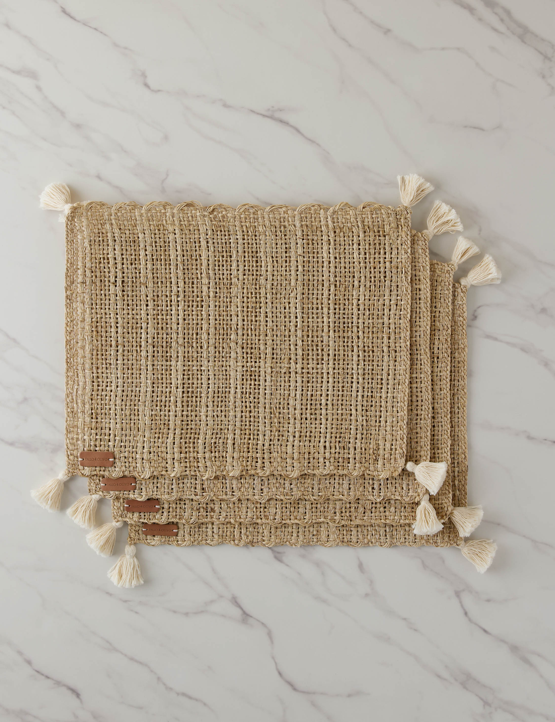 Tassel placemats set – Lulu and Georgia Tassel Placemats (Set of 4) by Tallo de Olivo