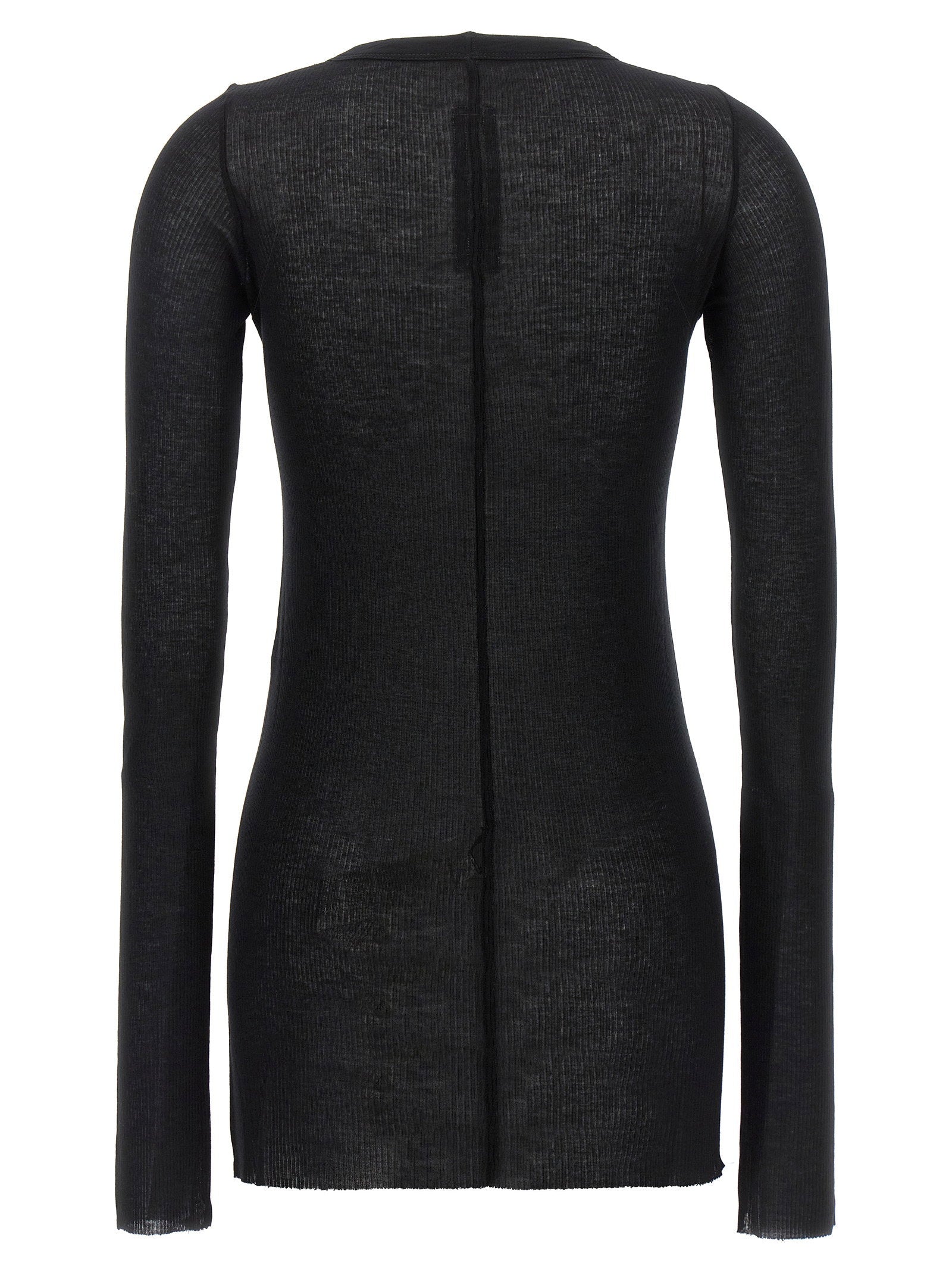 Rick Owens Rib Ls T T-shirt – 88% viscose, 12% silk - view 2