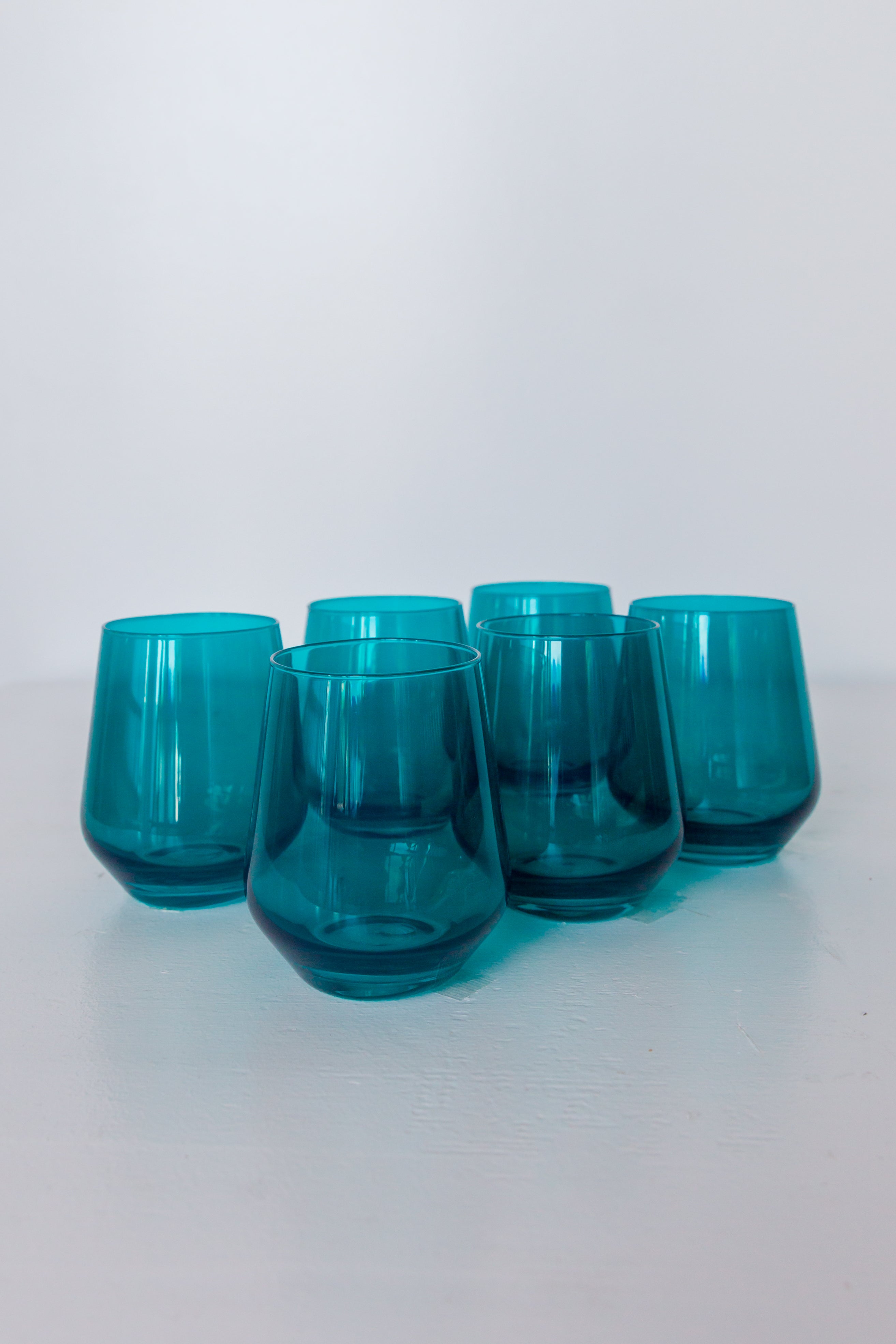 Estelle Colored Glass Estelle Colored Wine Stemless - Set of 6 {Teal} - view 4