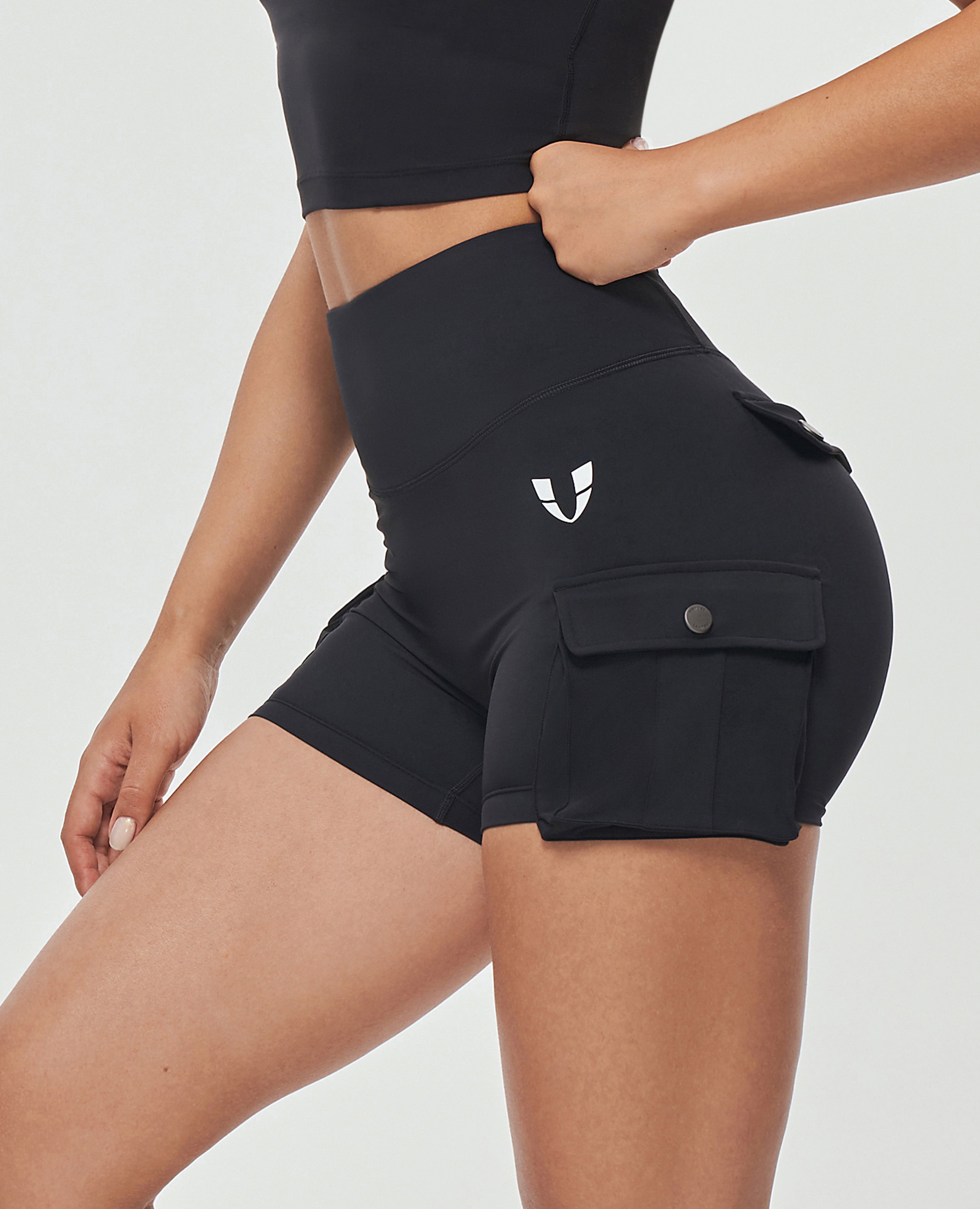 FIRM ABS Scrunch Butt Cargo Shorts - Black