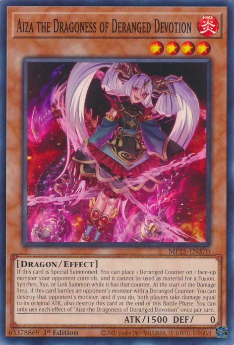 Yu-Gi-Oh! Aiza the Dragoness of Deranged Devotion - MP25-EN370 - Common - 1st Edition