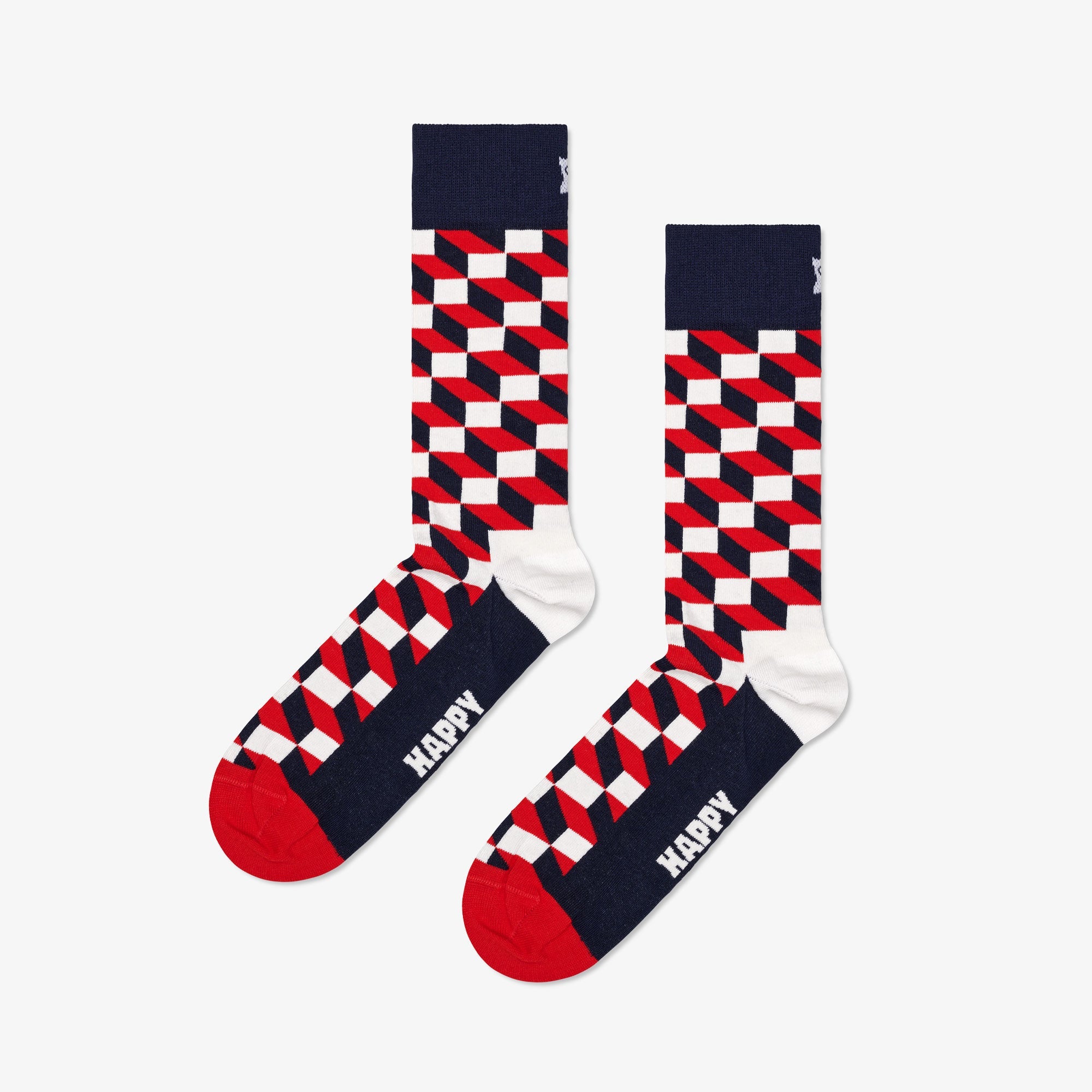 Happy Socks | FILLED OPTIC SOCK { NAVY - view 2