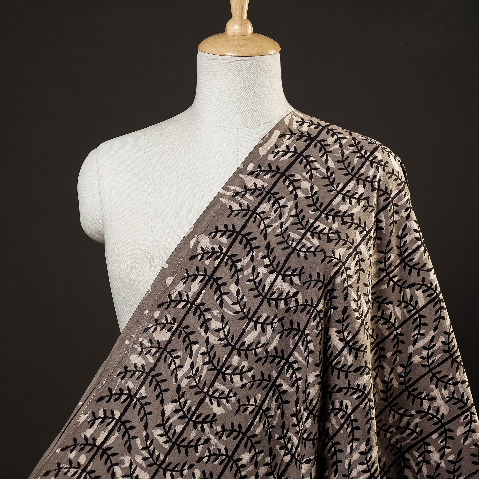 BINDAAS UNLIMITED Brown - Bindaas Block Printed Cotton Natural Dyed Fabric