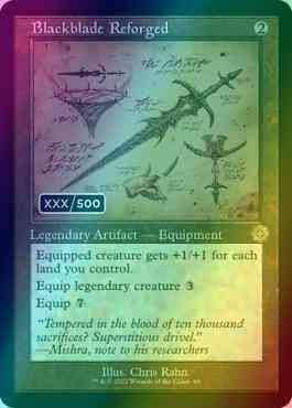 Serial numbered 69z – Magic Blackblade Reforged - Serial Numbered [69z] [Retro Frame] [Schematic] [The Brothers' War Retro Artifacts] [Foil]