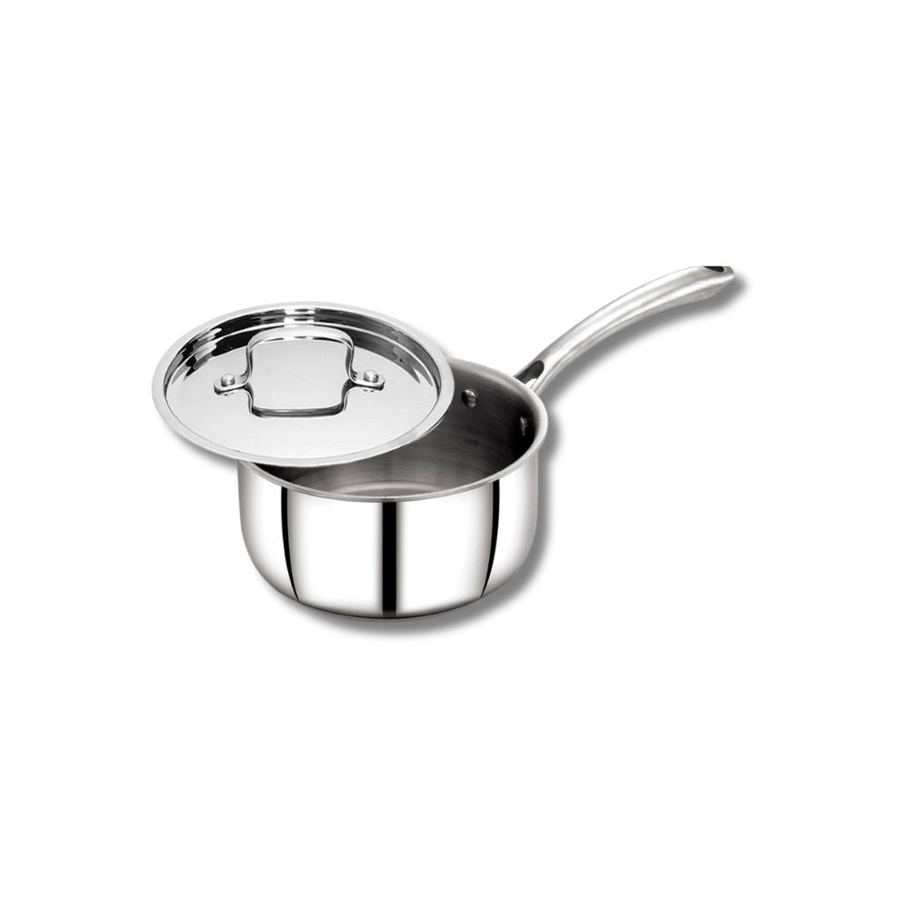 AVIAS Riara Premium Stainless Steel Tri-Ply Saucepan With Steel Lid | Gas & Induction Compatible | Silver - view 10