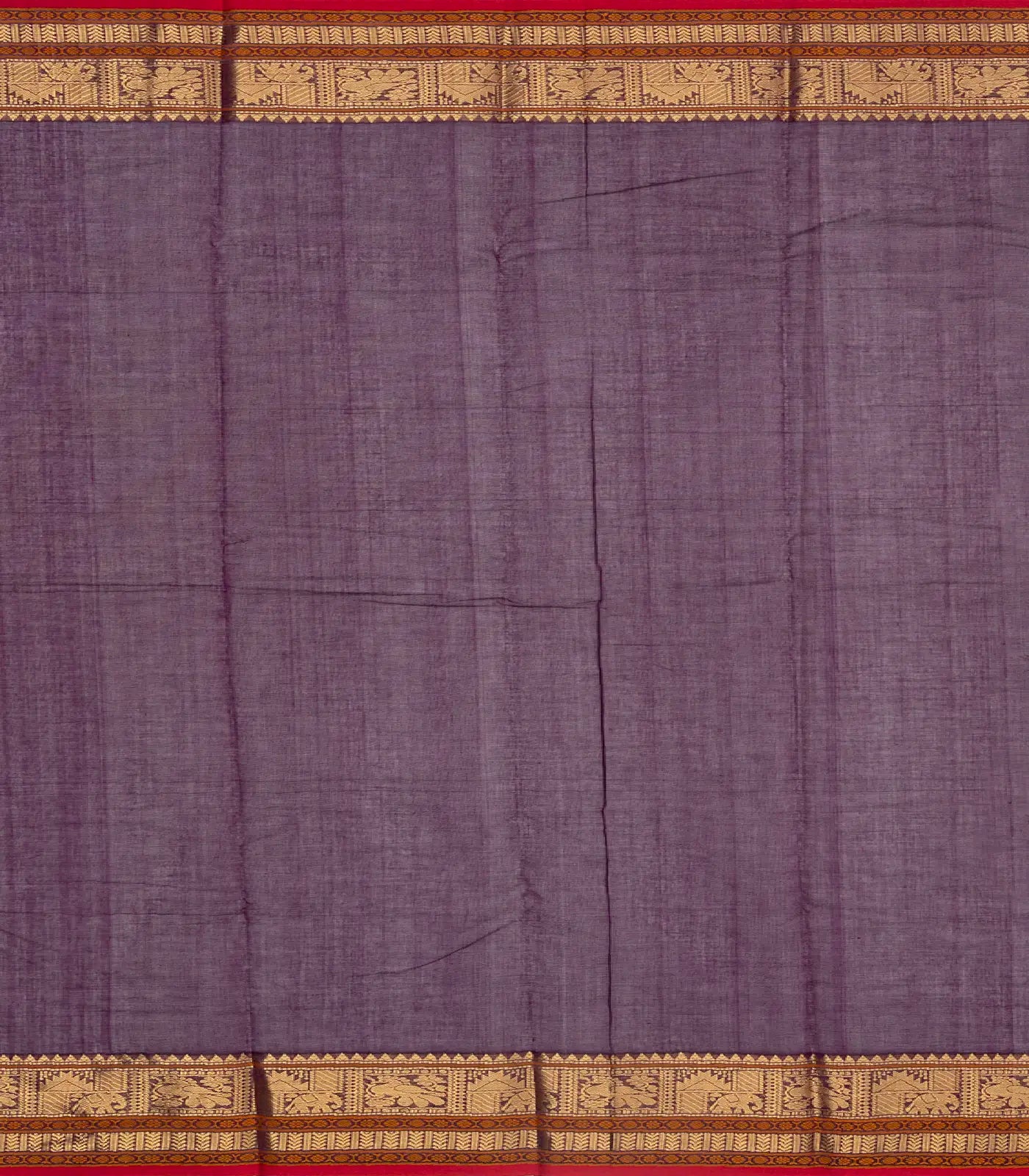 RmKV Magenta Handloom Kanchi Cotton Saree With Checks & Diamond Motifs - view 4