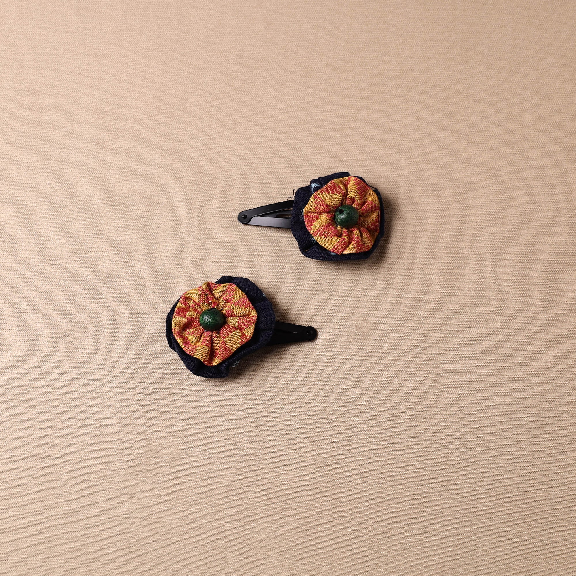 JALPARI Black Metal Tik-tak Flower Hair Clips (set of 2) 115