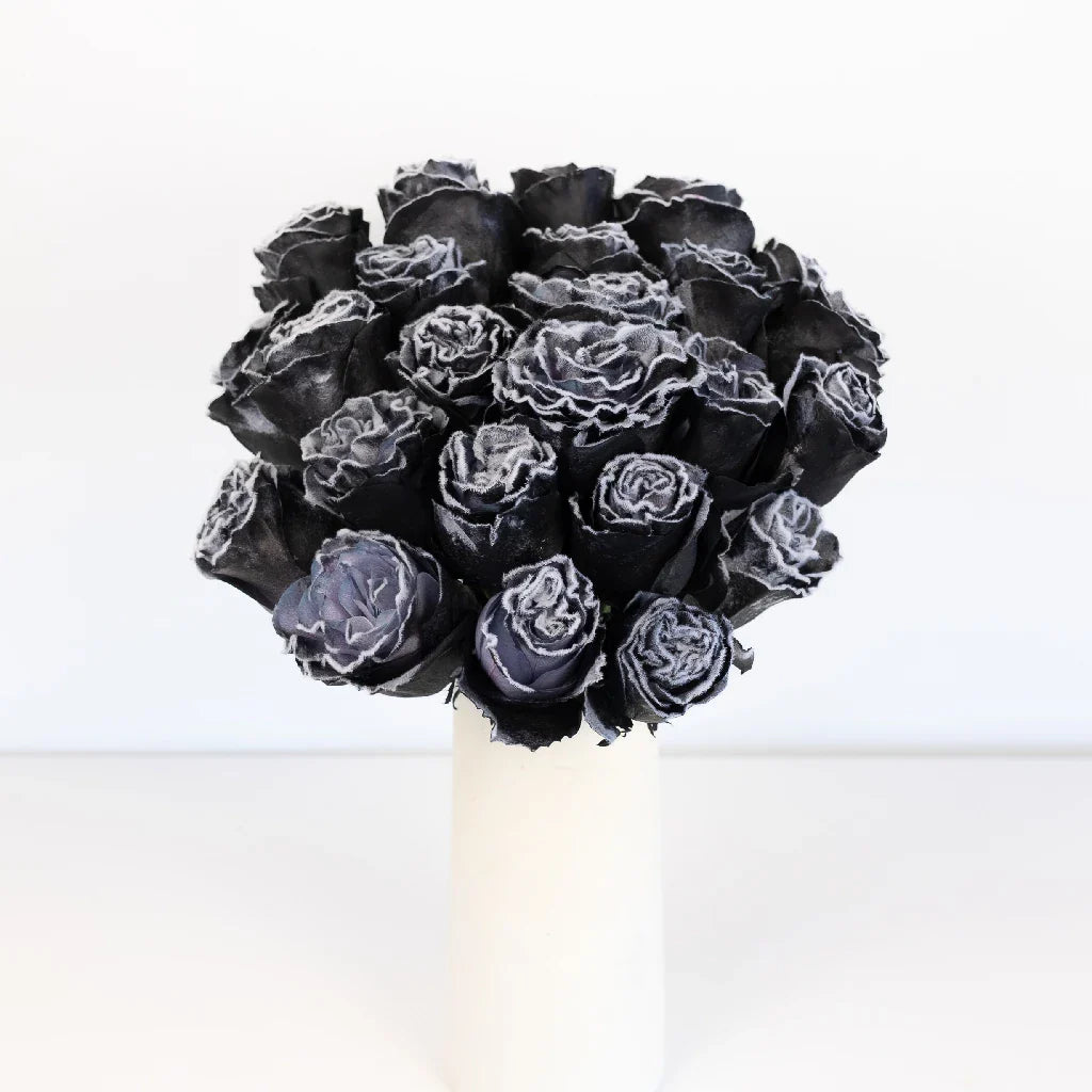 FiftyFlowers Tinted Black Fuzzy Roses - view 2