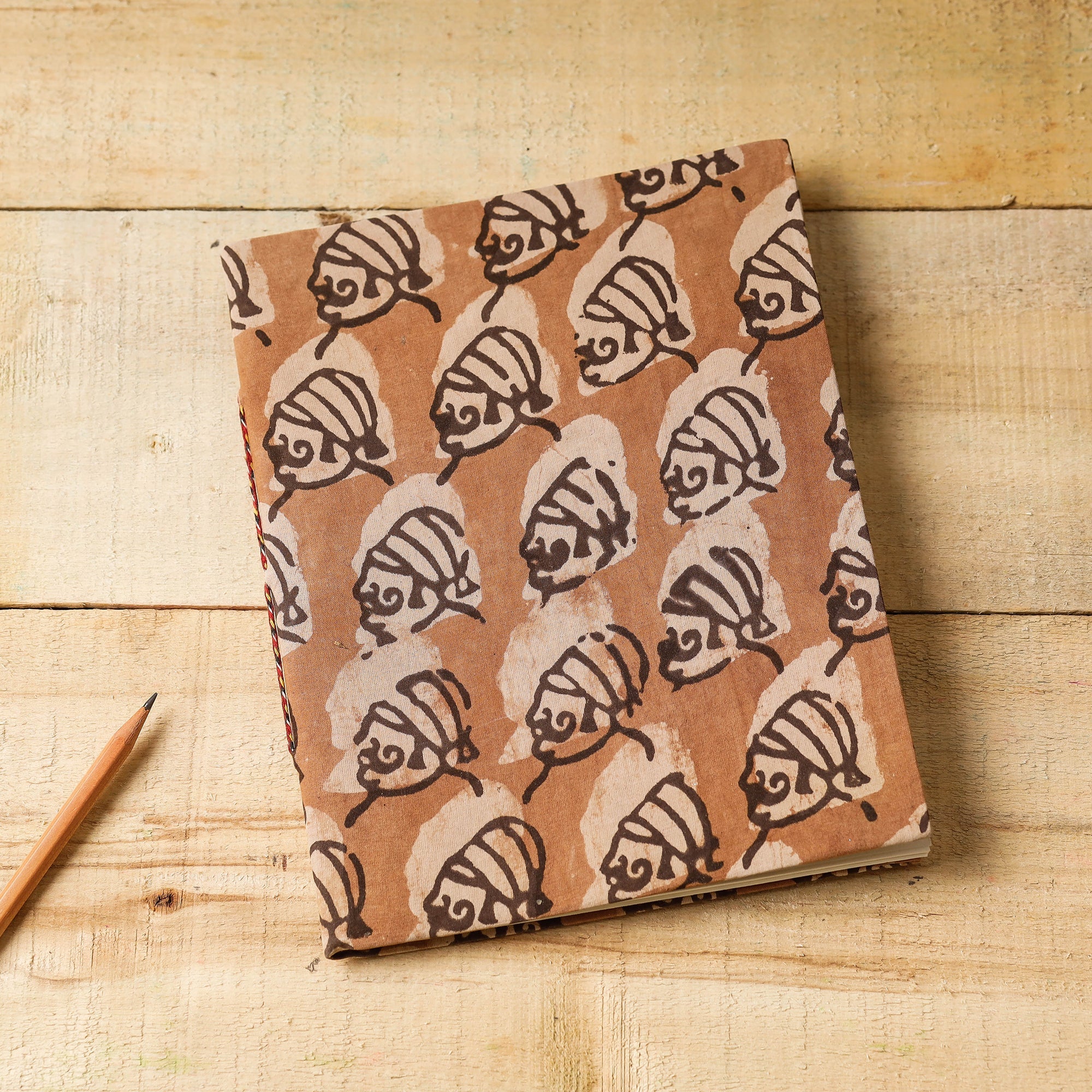 BINDAAS UNLIMITED Brown - Bindaas Fabric Cover Handmade Paper Notebook (9 x 7 in)