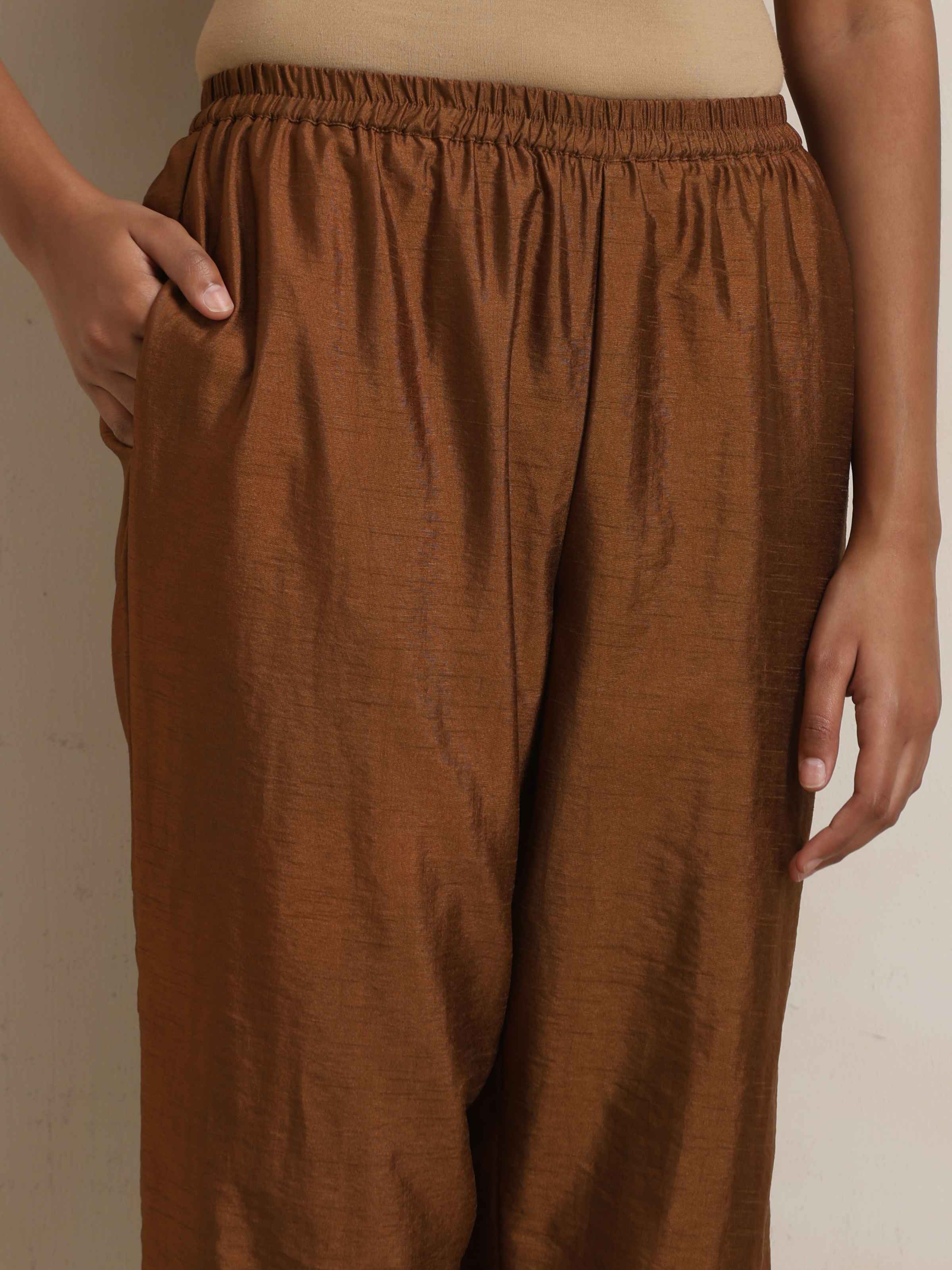 trueBrowns Brown Silk Co-ord Set - view 10