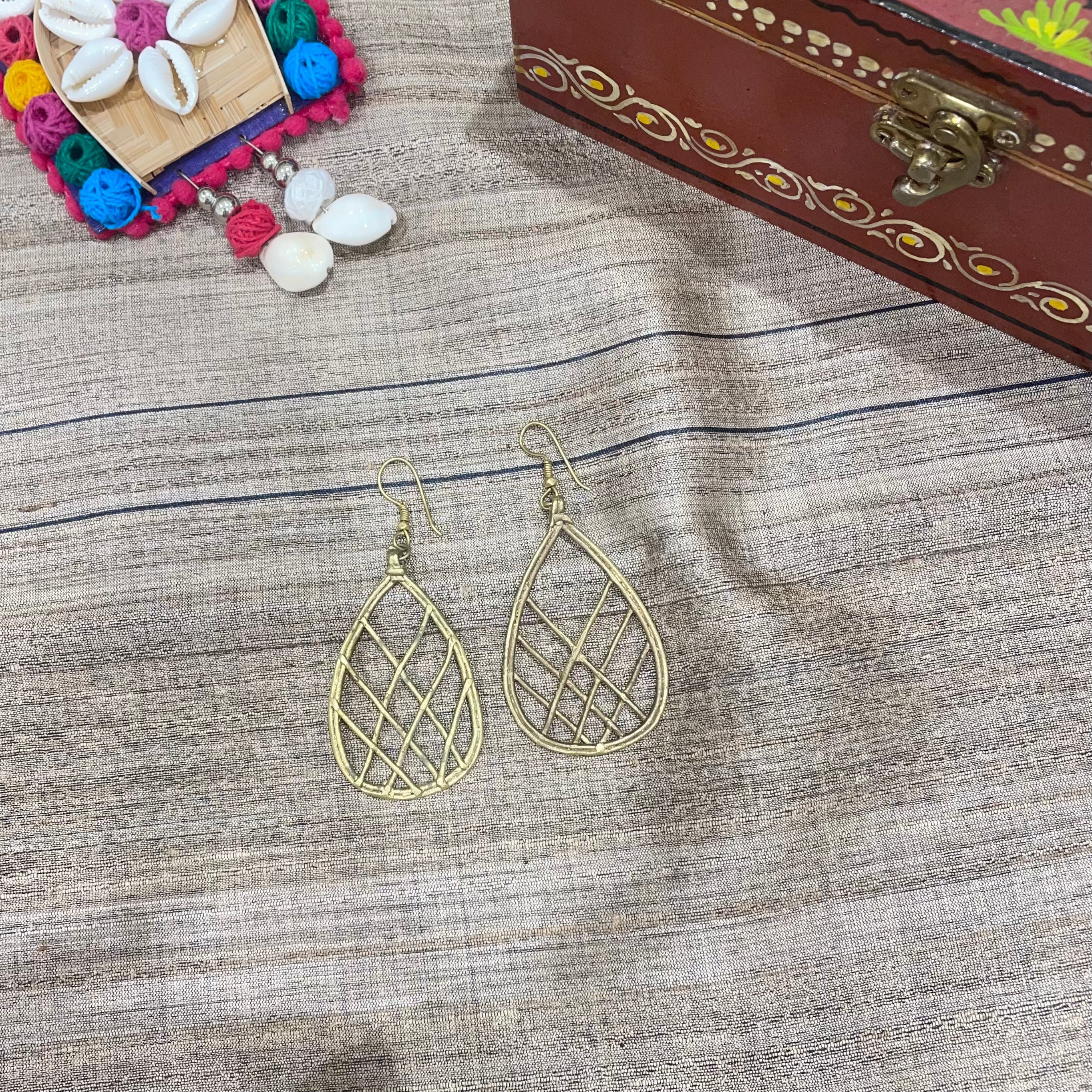 IndianVillèz Fruits design Handcrafted Dokra Tribal Earring