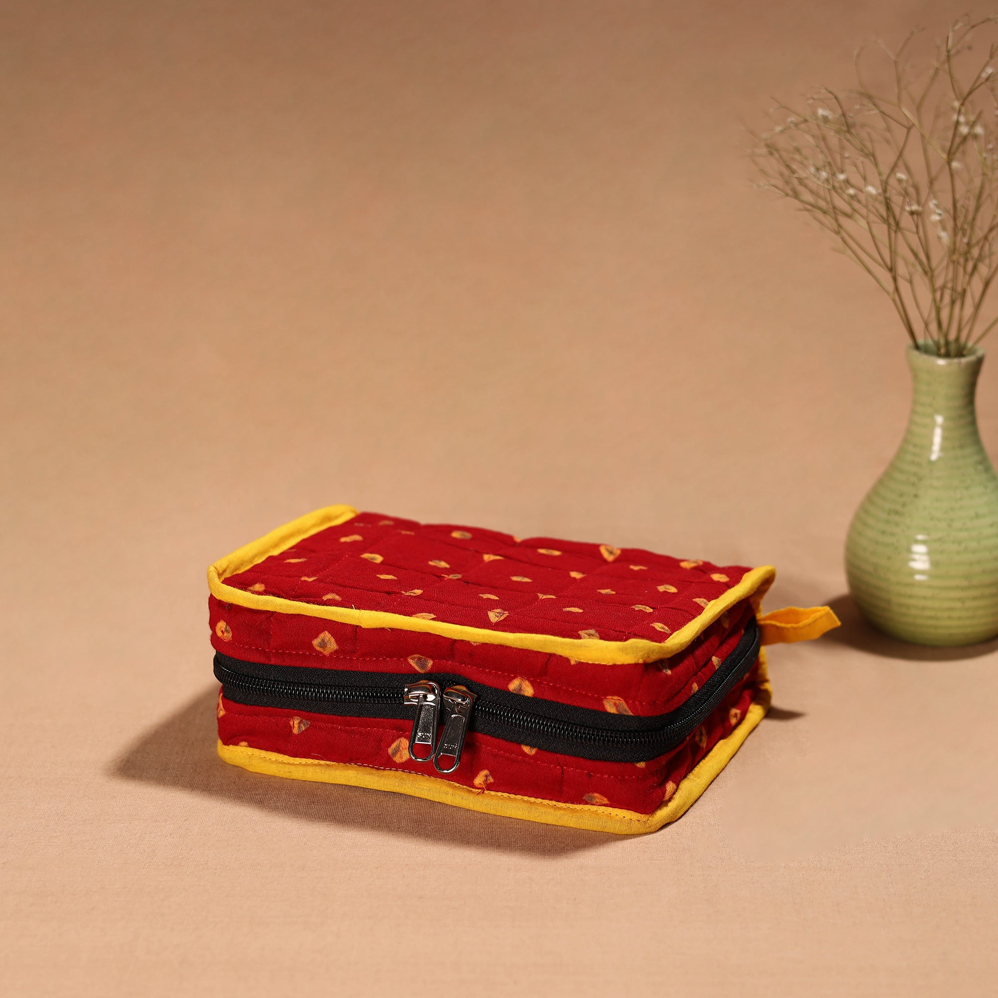 NOORI BAZAR Handmade 4 Pockets Cotton Jewellery Bag 05