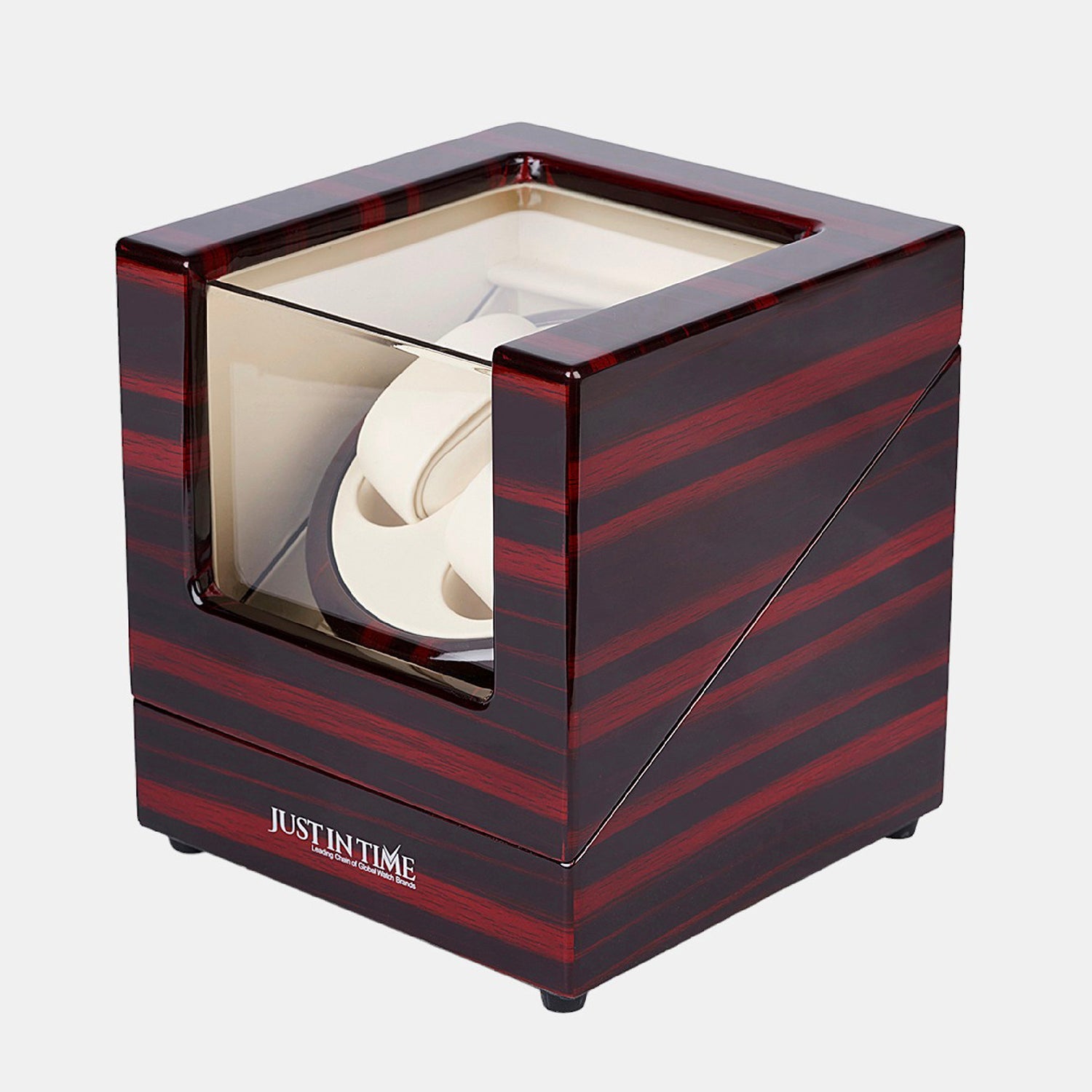 Watch Winder Automatic Red and White Two Watch Wooden Winder - view 2