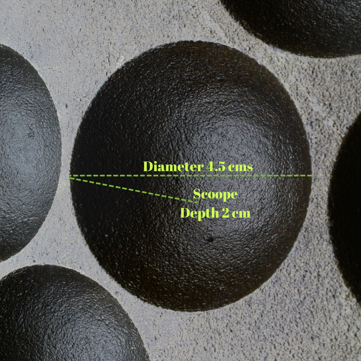 Trilonium Triple Seasoned Cast Iron Paddu tawa | Paniyarakkal | Paniyaram Pan 12 Pits | Black - view 3
