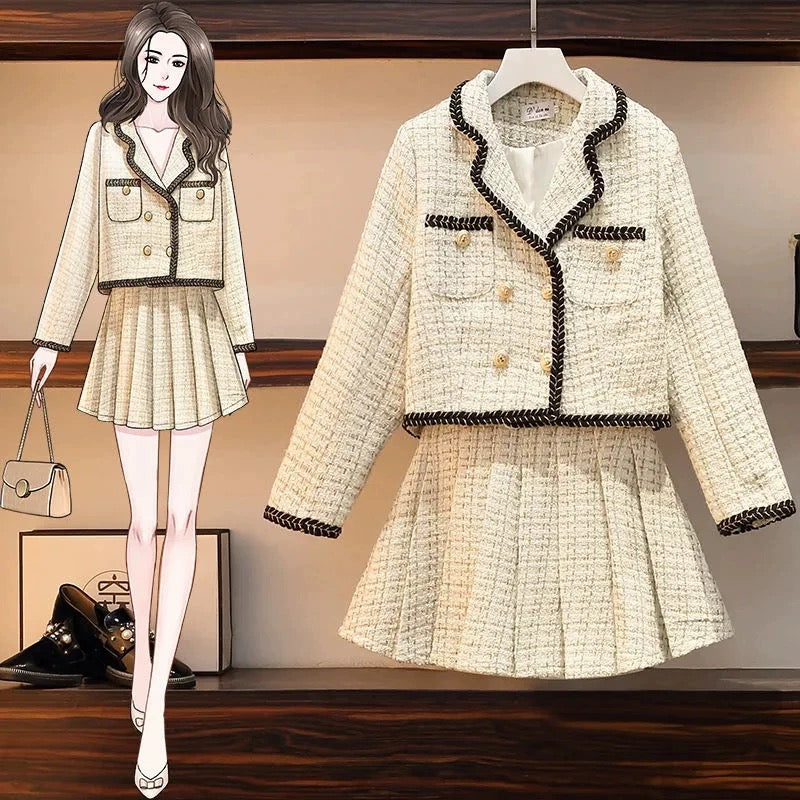 Alamode By Akanksha Dorotha Luxe Tweed 2 Pc Set - Set of Jacket and Skirt