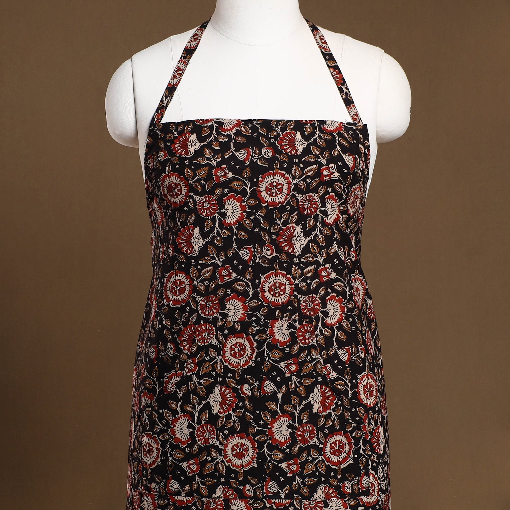 JALPARI Black - Bagru Block Print Cotton Apron with Pocket 19 - view 2
