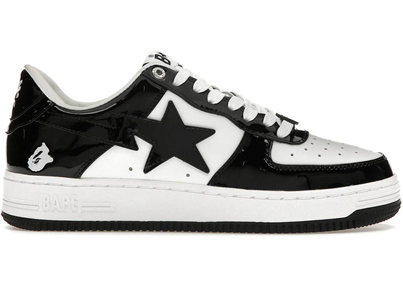 A Bathing Ape Bape Sta Patent Leather Black White
