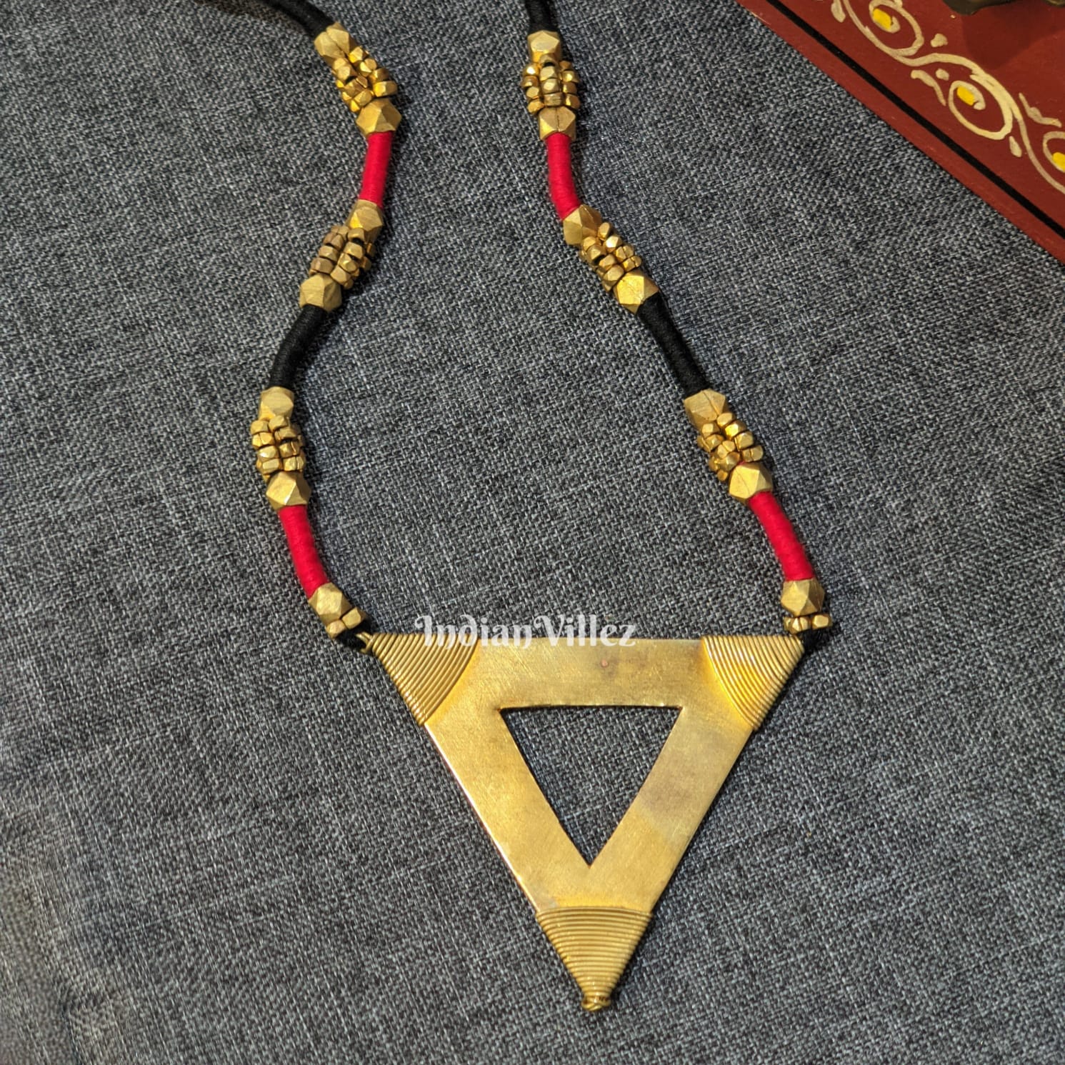 IndianVillèz Handmade Tribal Dhokra Jewellery - Diamond