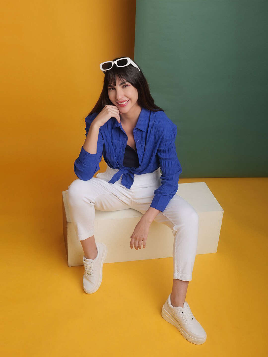 Freehand By The Indian Garage Co Women's Solid Oversized Fit Shirt - view 4
