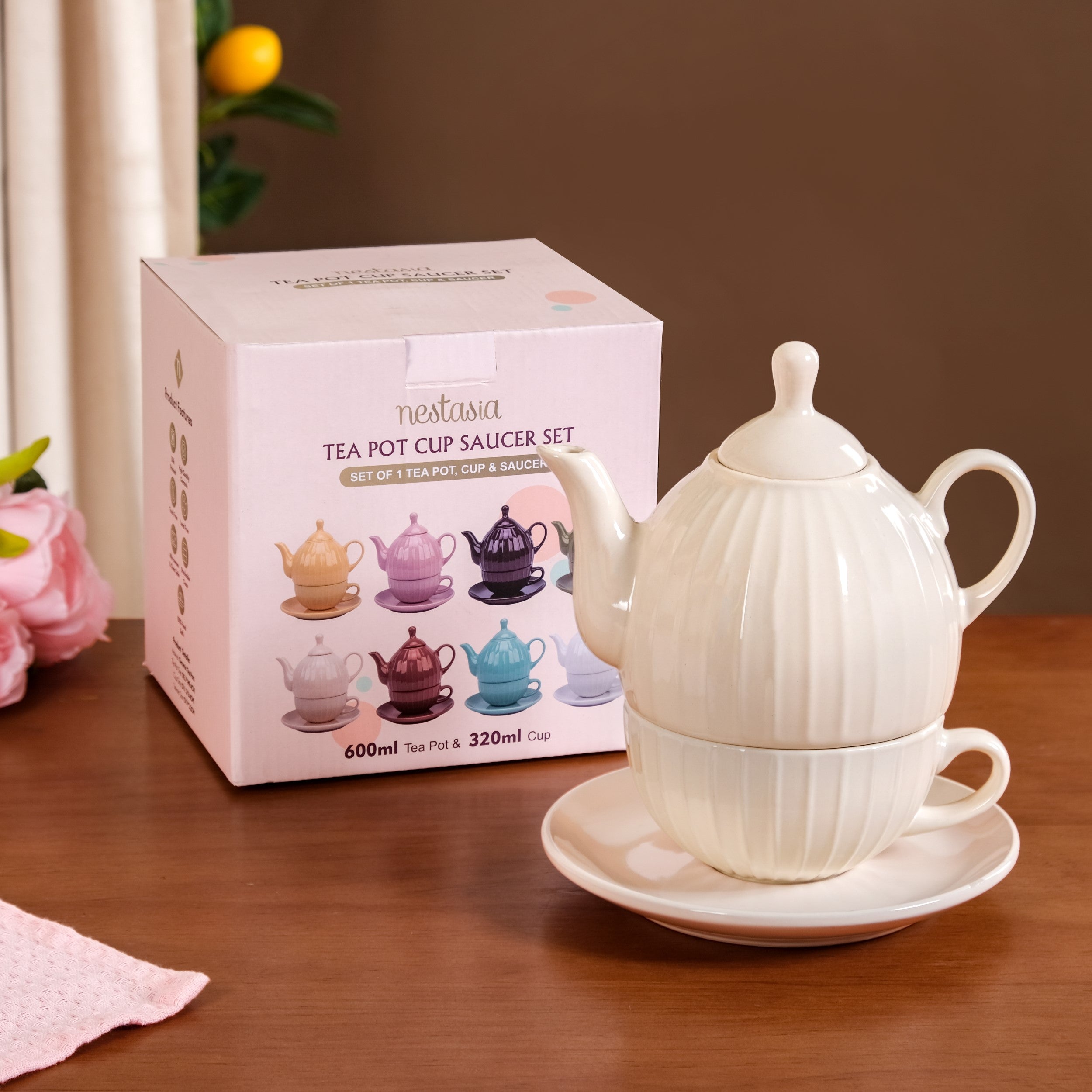 Nestasia Ambrosia Tea Set With 1 Cup And Saucer Cream
