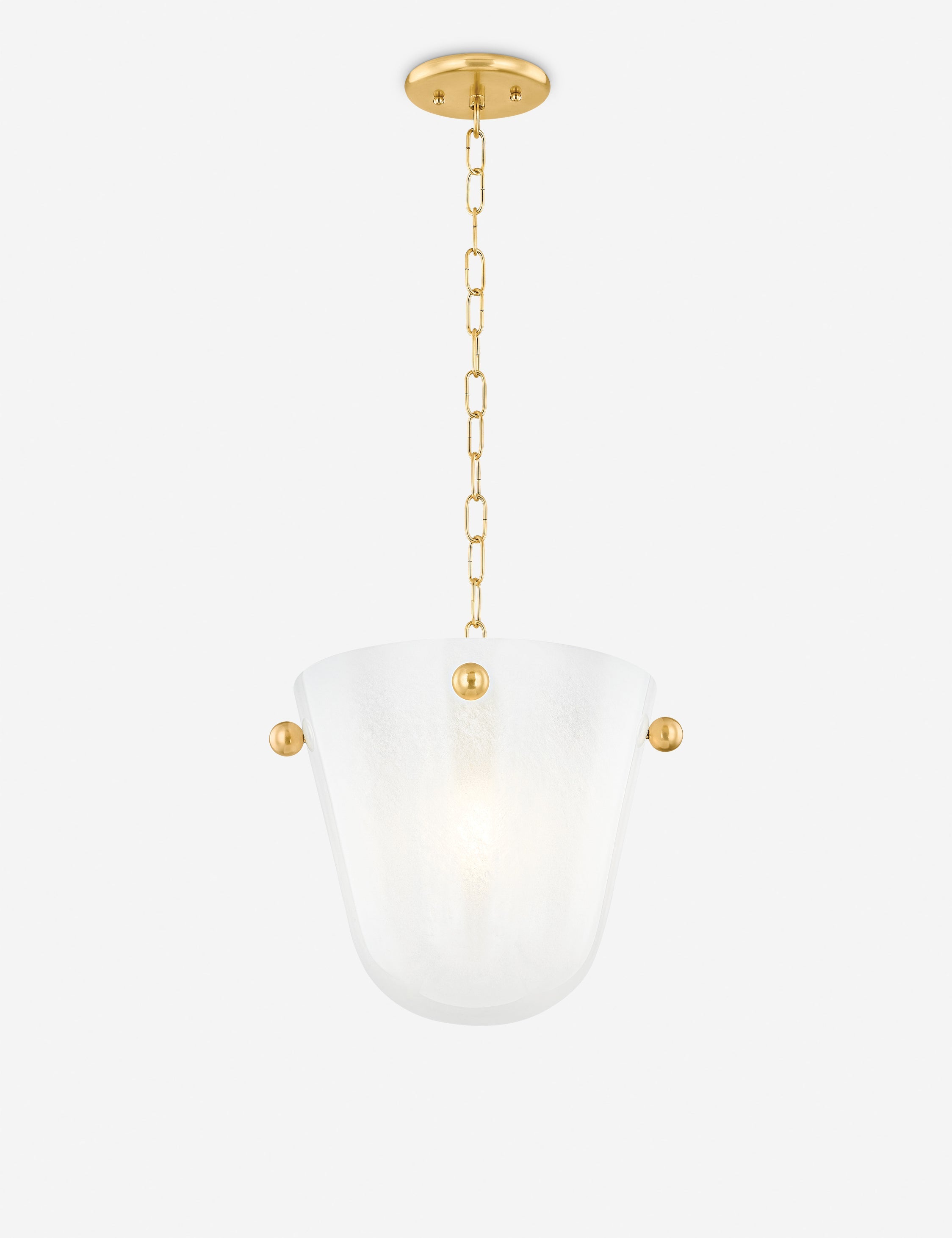 Lulu and Georgia Debelle Pendant Light – Antique Brass and White - view 2