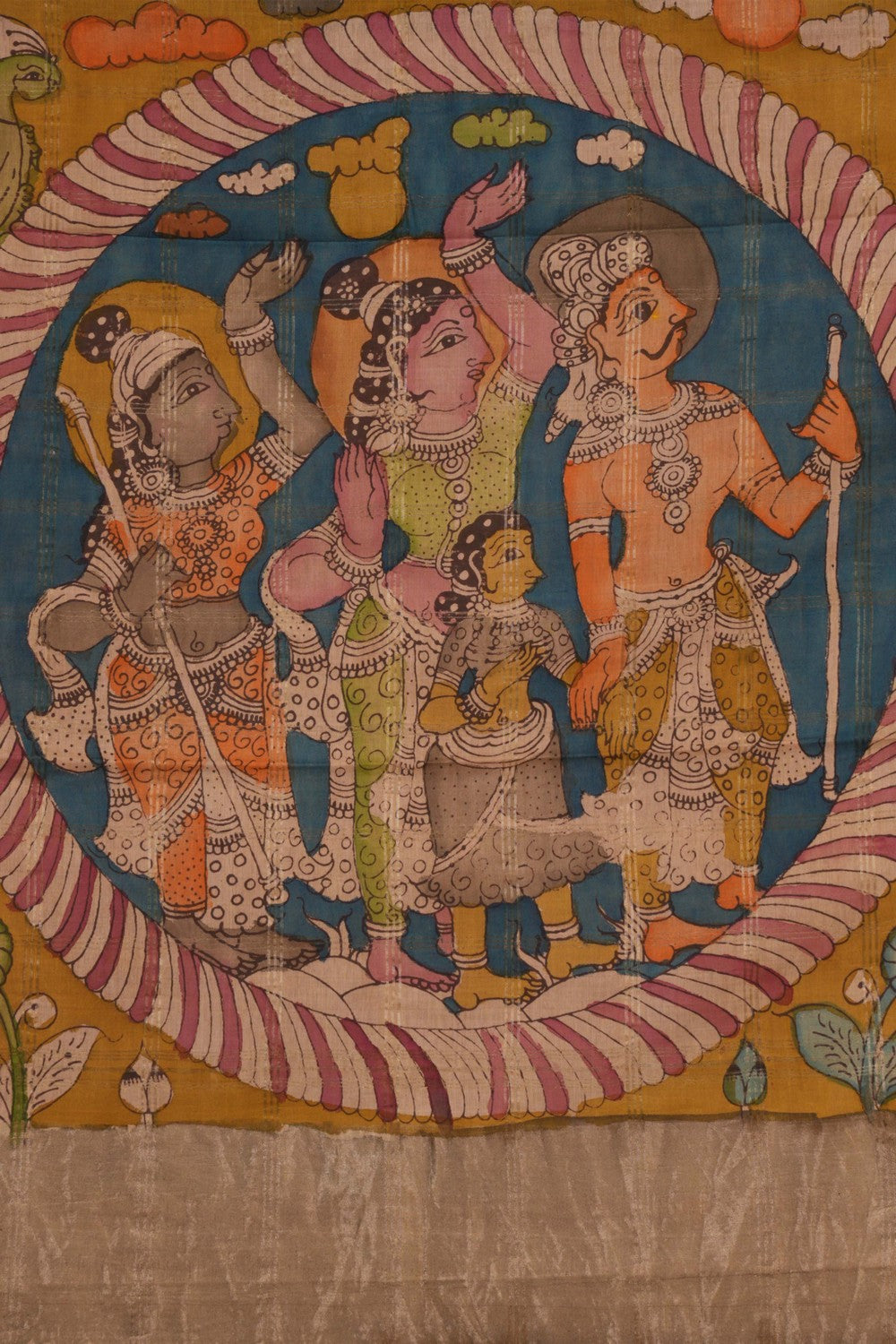 Kalanjali Kalamkari Painted Saree With Natural Dyes. - view 2
