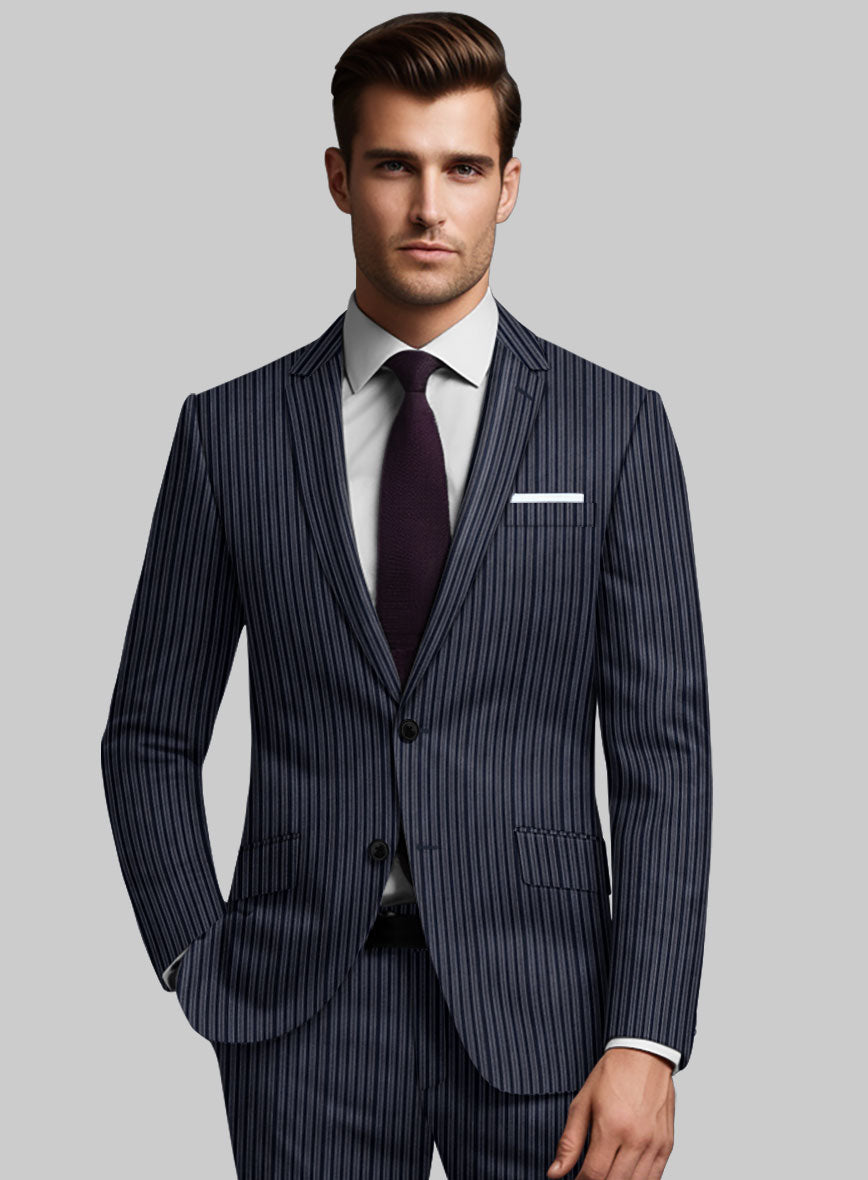StudioSuits Reda Bravon Dark Blue Stripe Wool Jacket - view 2