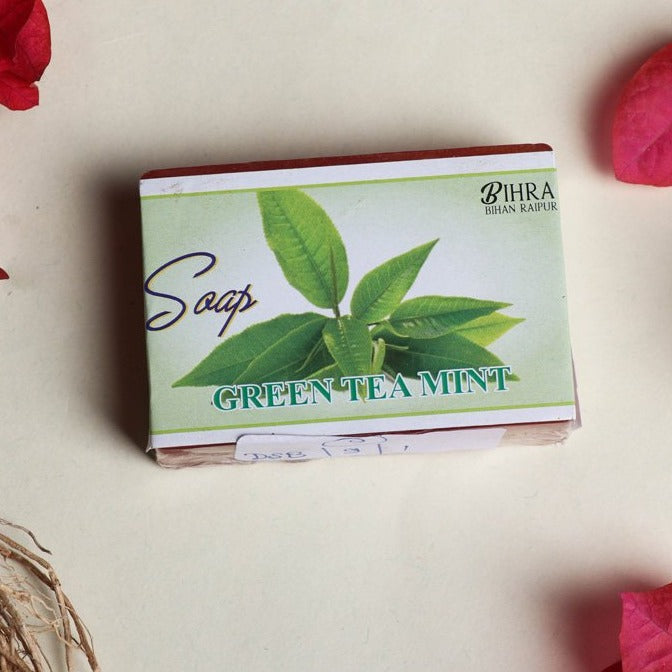 ITOKRI CRAFTS INITIATIVE Bihra Handmade Natural Green Tea Mint Soap (100gm) - view 3