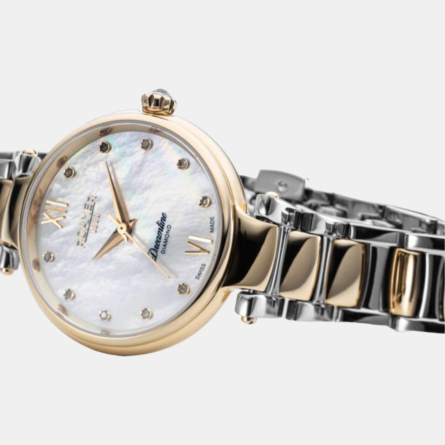 Roamer Dreamline Diamond Women Quartz White Dial Analog Stainless Steel Watch 857847 47 29 50 - view 2